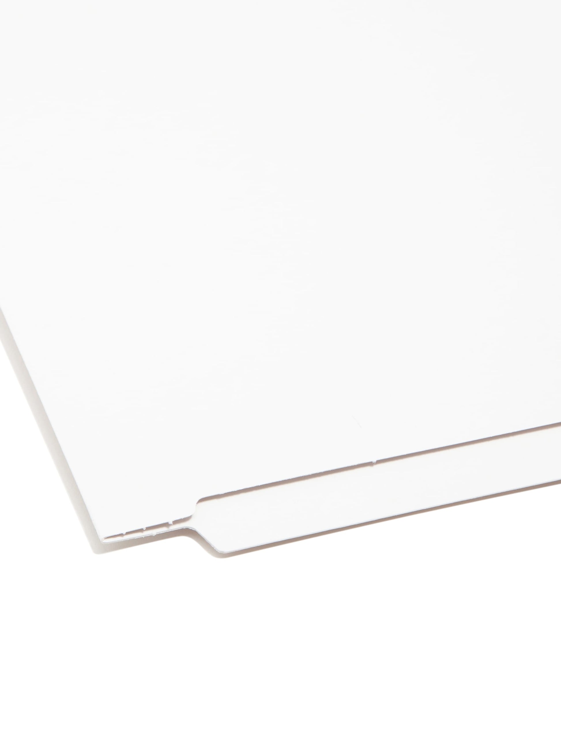 Shelf-Master® Reinforced Tab End Tab File Folders, Straight-Cut Tab, White Color, Letter Size, Set of 100, 086486258104