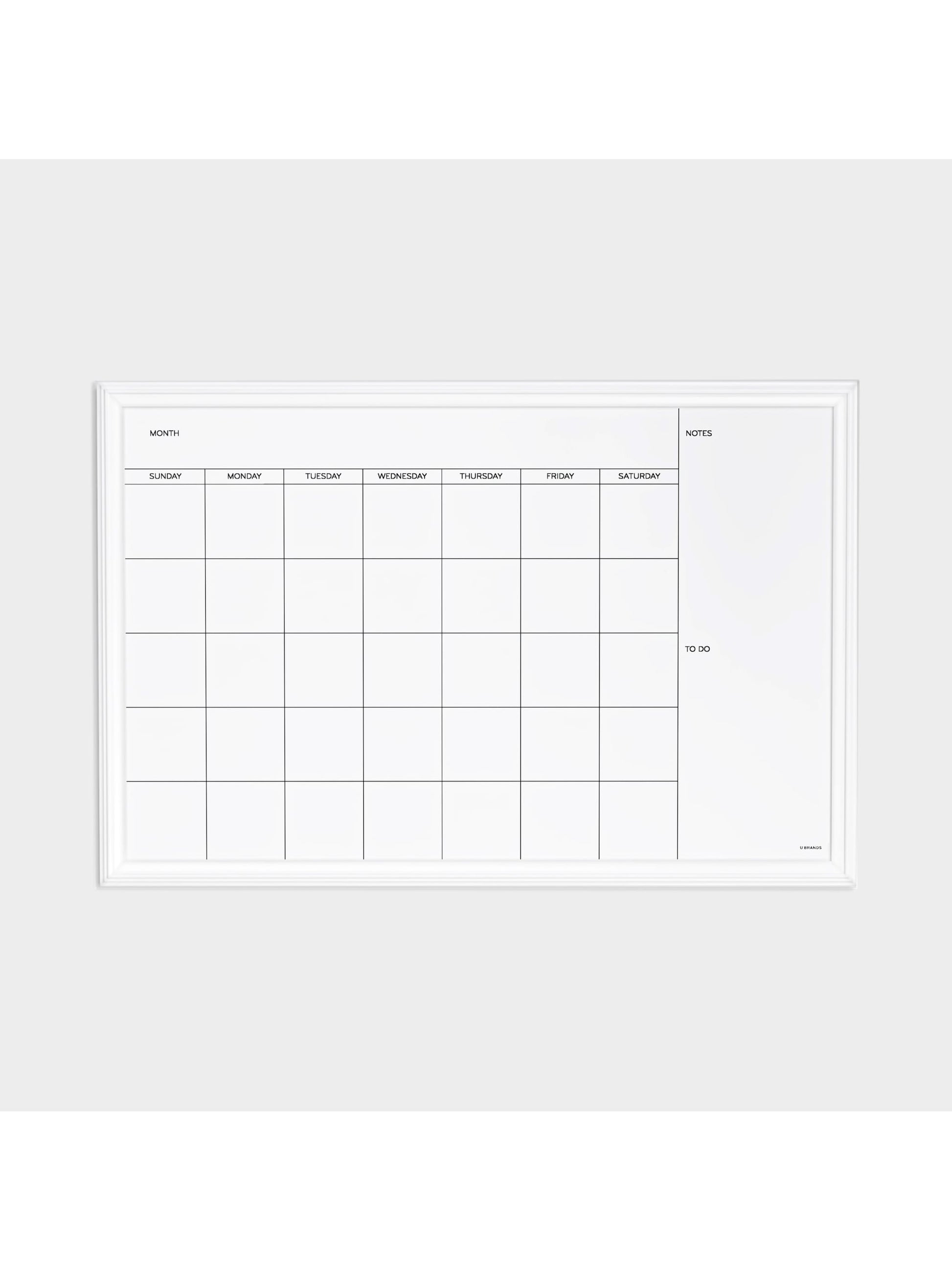 Decor Frame Dry Erase Calendar Board, White, White, 30" x 20", 3 x 2, White, 30" X 20" Size, Set of 1, 817894020751