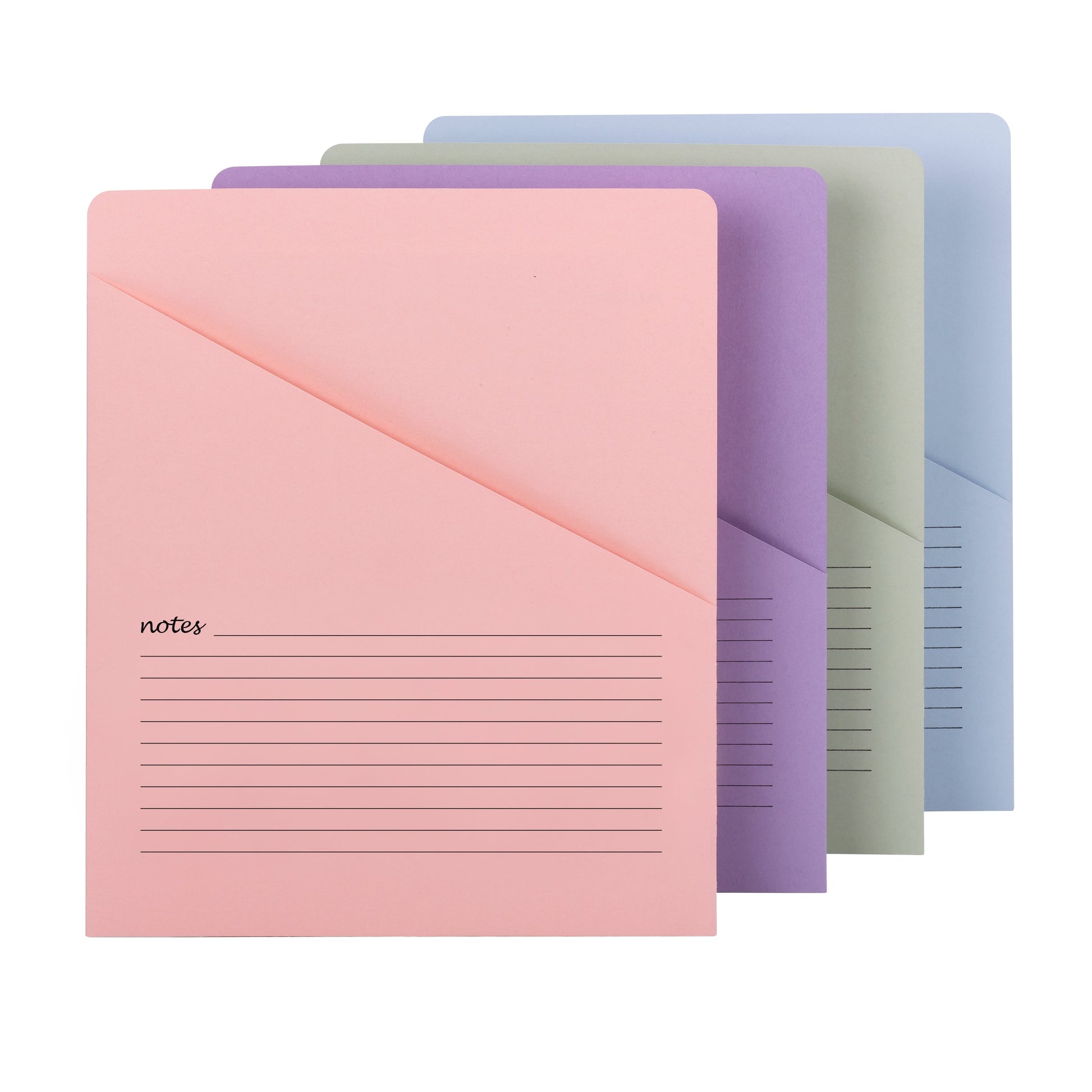 Notes File Jackets, Slash Pocket, Assorted Colors Color, Letter Size, Set of 12, 086486754293