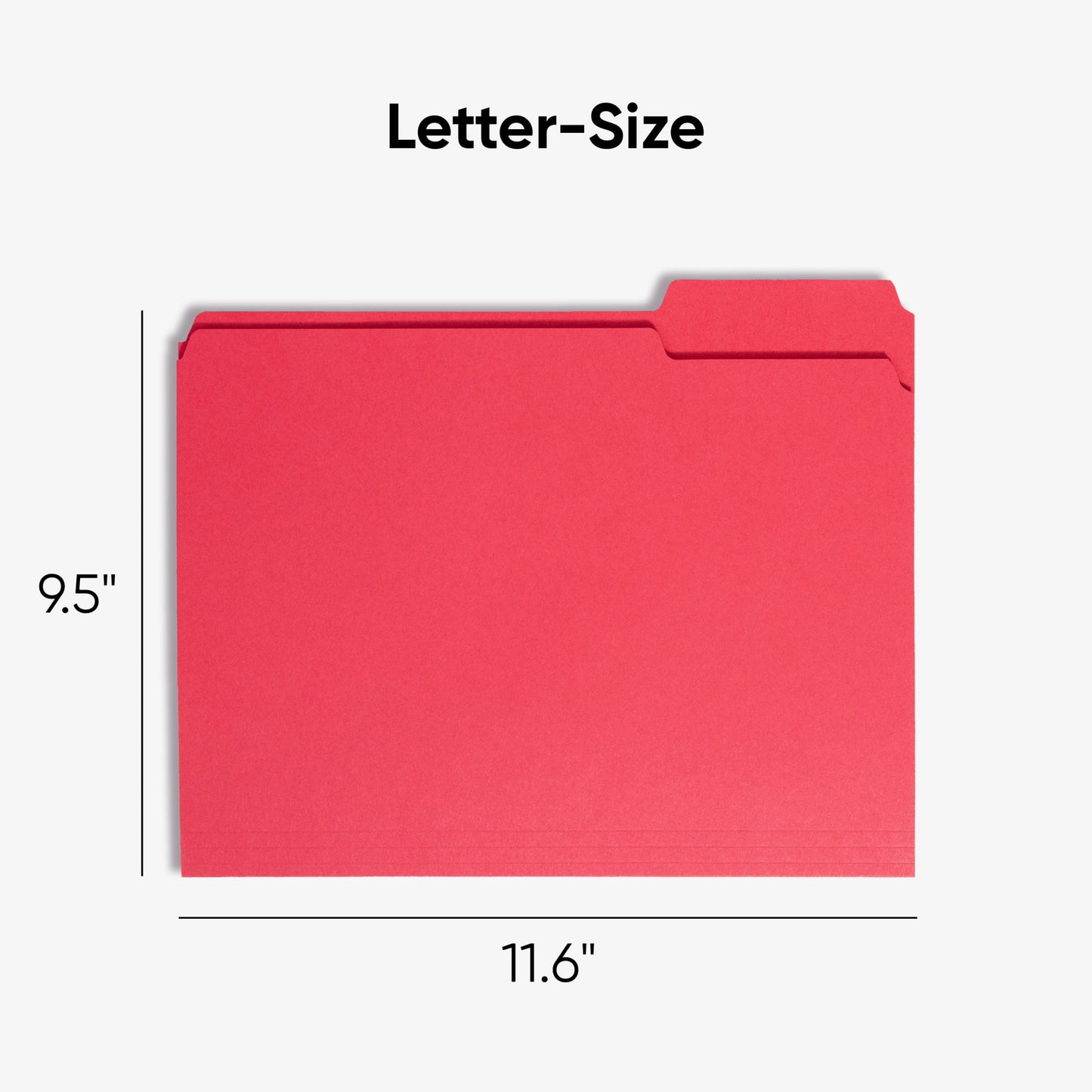 Standard File Folders, 1/3-Cut Tab, Red Color, Letter Size, Set of 100, 086486127431