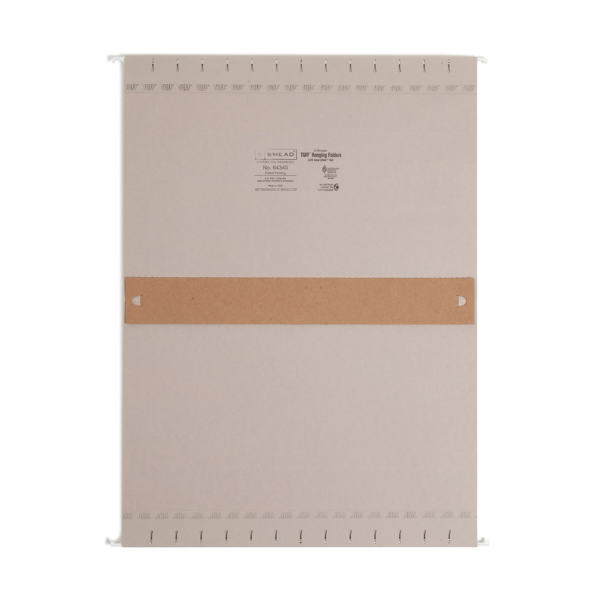 TUFF® Hanging Box Bottom File Folders with Easy Slide® Tabs, 2 inch Expansion, Gray Color, Legal Size, Set of 1, 086486643405