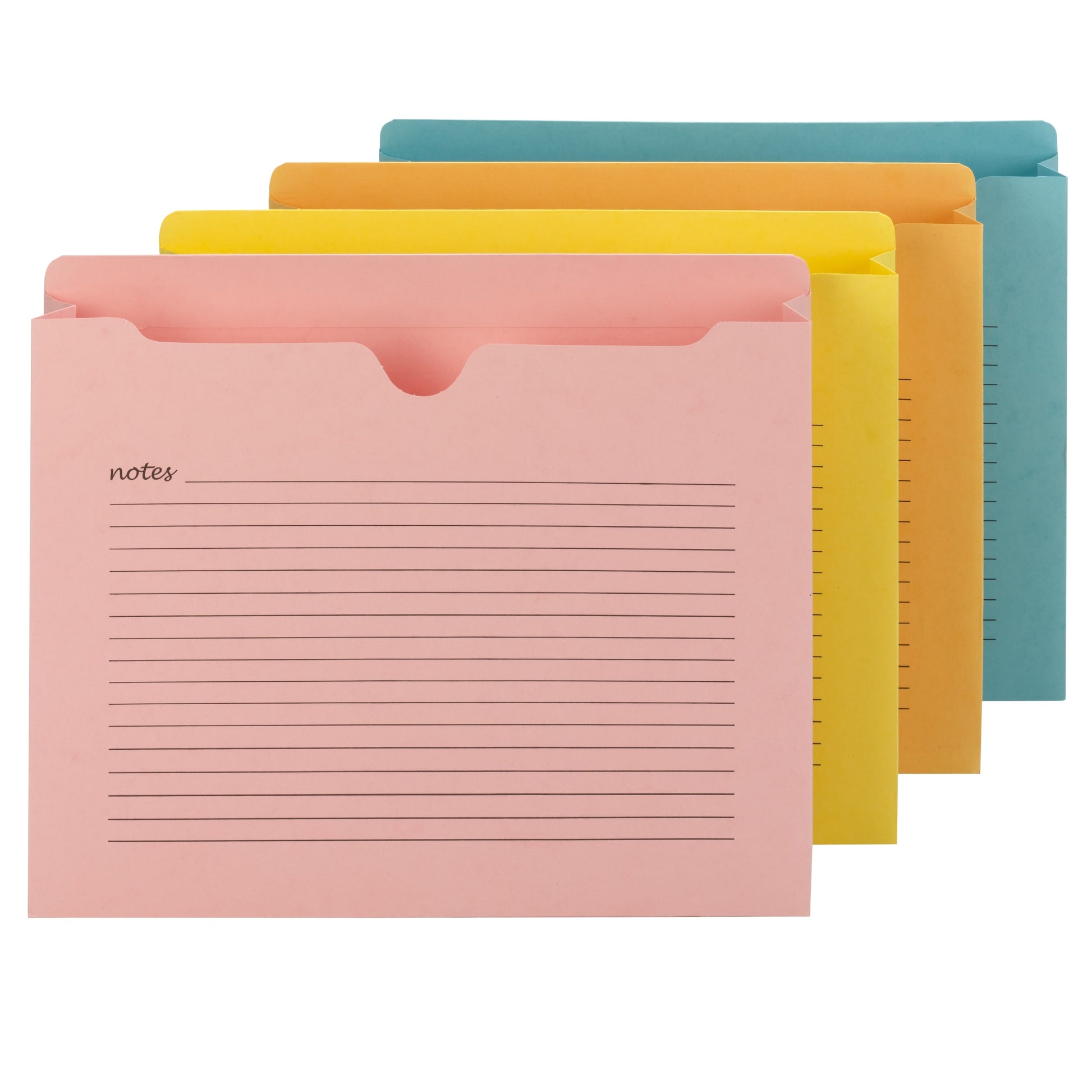 Notes File Jackets, 2 Inch Expansion, Reinforced Straight-Cut Tab, Assorted Colors Color, Letter Size, Set of 12, 086486756945