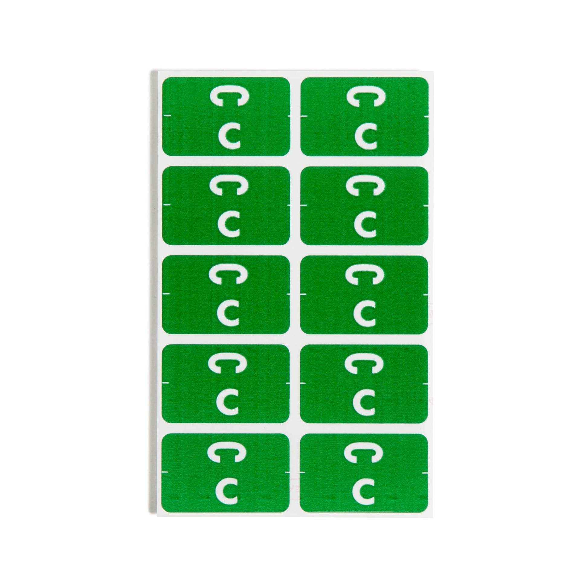 AlphaZ® ACCS Color Coded Alphabetic Labels - Sheets, Dark Green Color, 1" X 1-5/8" Size, Set of 100, 086486671736