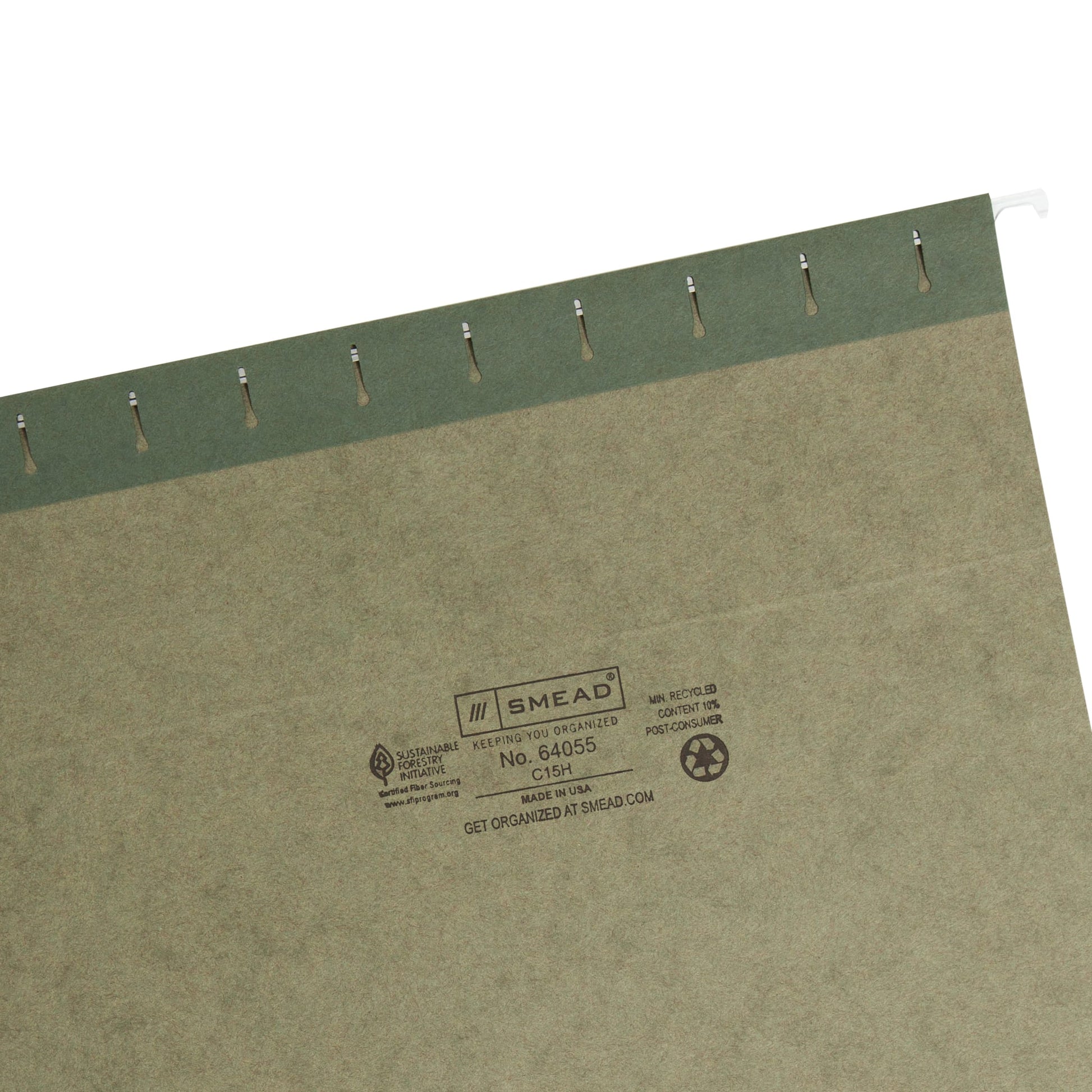 Standard Hanging File Folders with 1/5-Cut Tabs, Standard Green Color, Letter Size, Set of 25, 086486640558