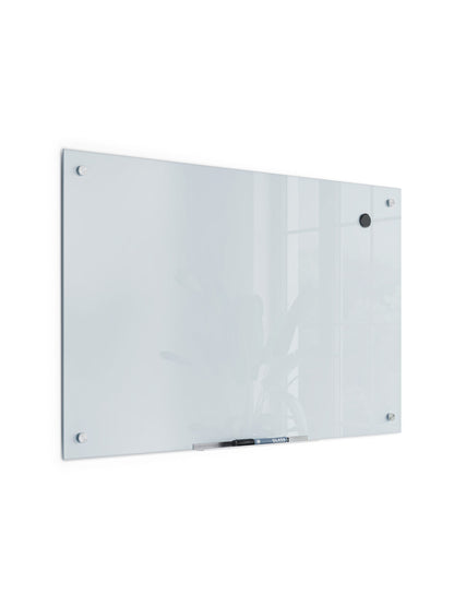 (Special Buy) U Brands Frameless Magnetic Glass Dry Erase Board, 36" x 24" Frosted White (Actual Size 35" x 23")