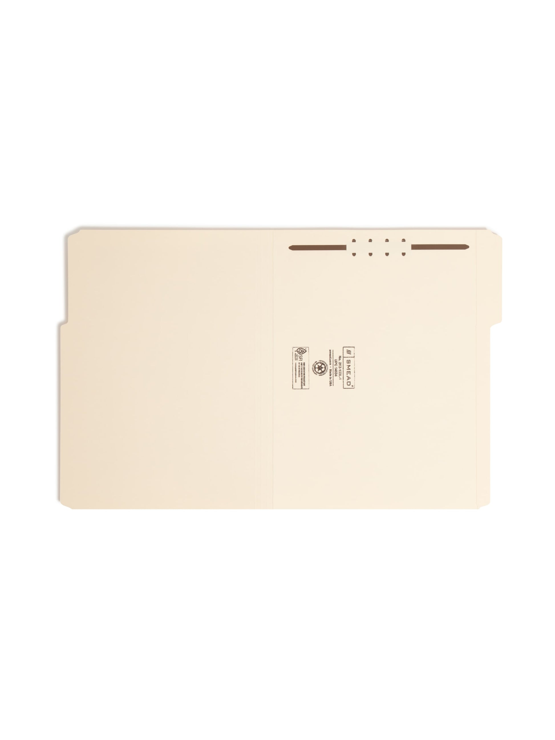 Reinforced Tab Fastener File Folders, 1/3-Cut Tab, 1 Fastener, Manila Color, Letter Size, Set of 50, 086486145343