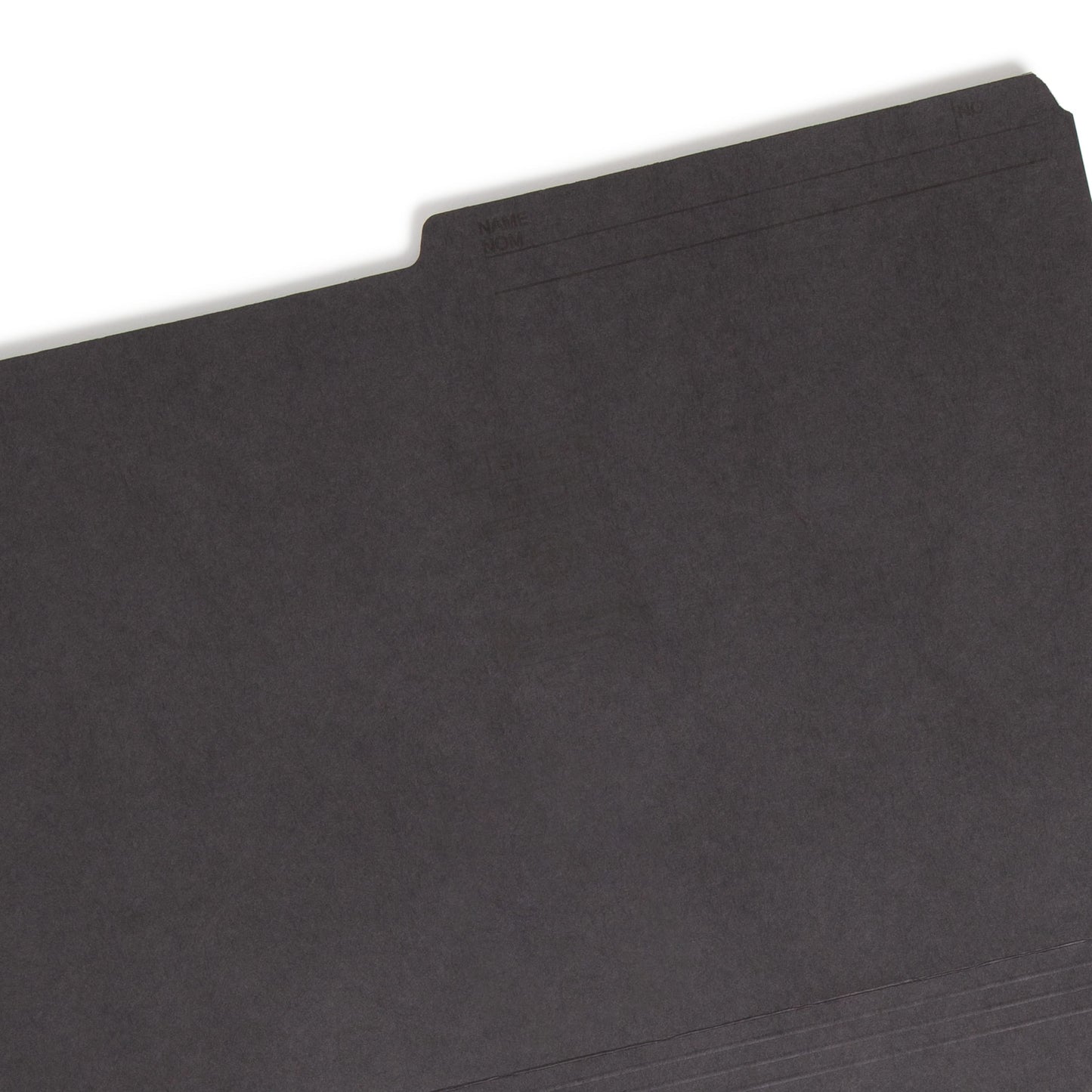 Reversible Printed Tab File Folders, 1/2-Cut Tab, Black Color, Legal Size, Set of 100, 086486153645