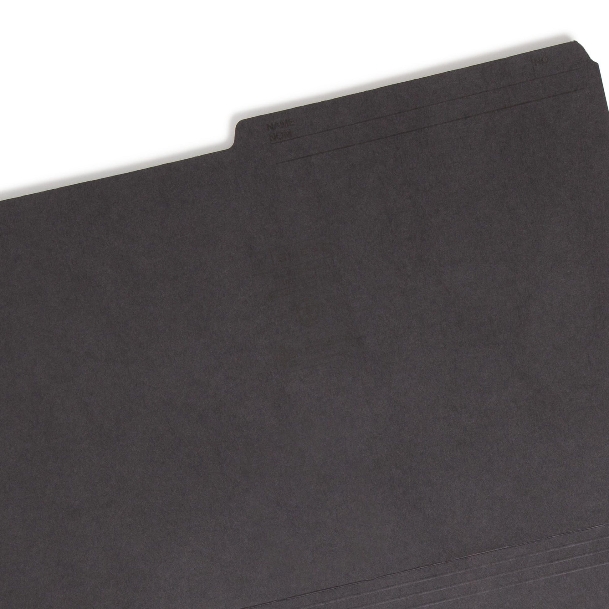 Reversible Printed Tab File Folders, 1/2-Cut Tab, Black Color, Legal Size, Set of 100, 086486153645