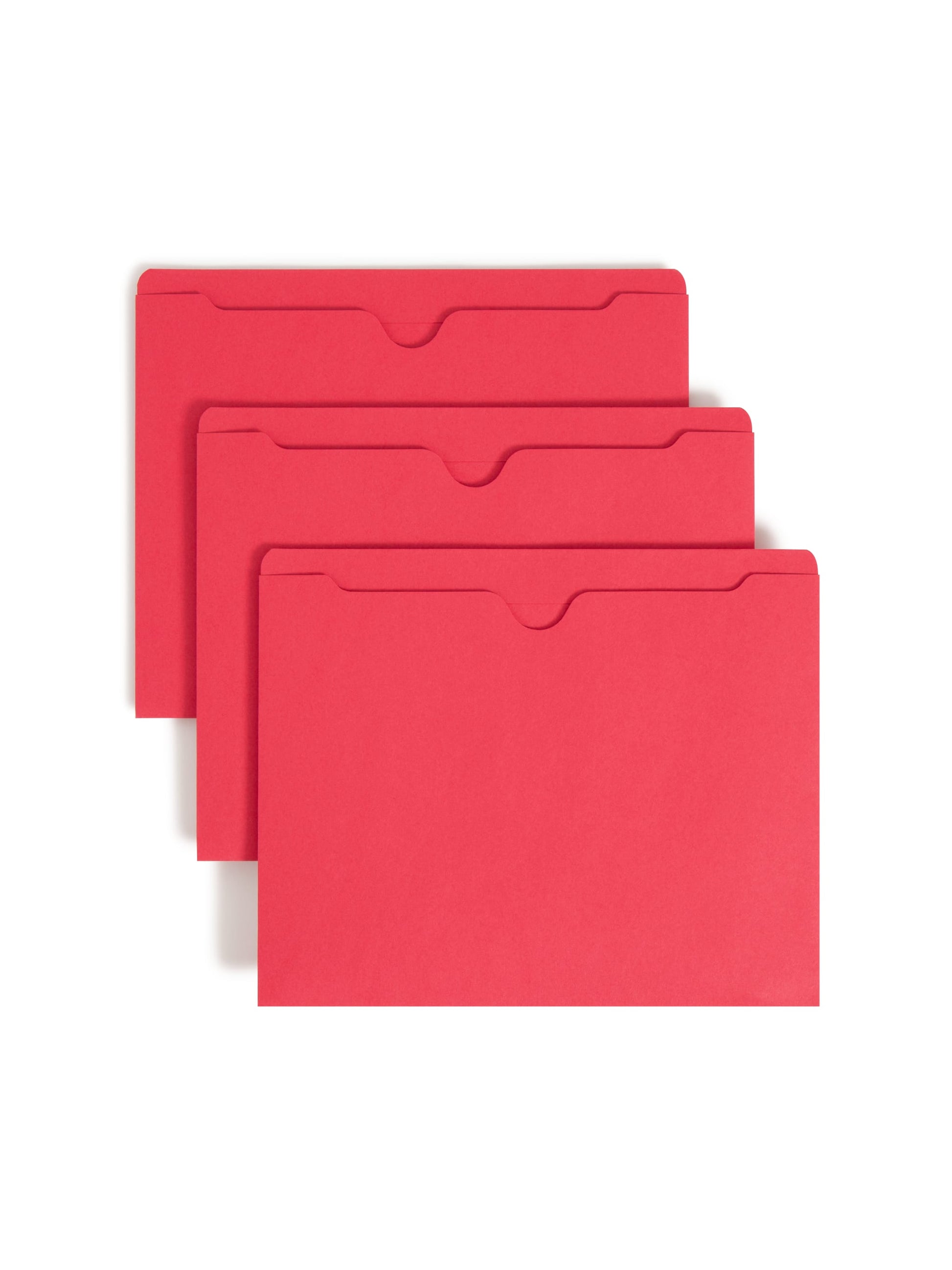 Colored File Jackets, Reinforced Straight-Cut Tab, No Expansion, Red Color, Letter Size, Set of 100, 30086486755093