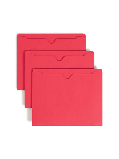 Colored File Jackets, Reinforced Straight-Cut Tab, No Expansion, Red Color, Letter Size, Set of 100, 30086486755093