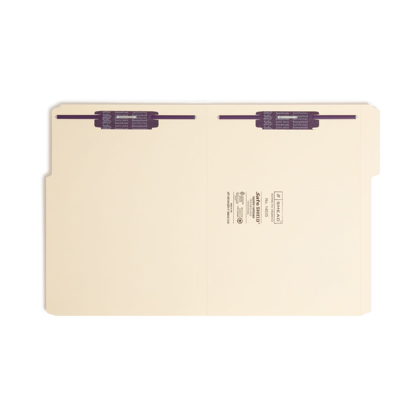 SafeSHIELD® Reinforced Tab Fastener File Folders, Manila Color, Letter Size, Set of 50, 086486145558