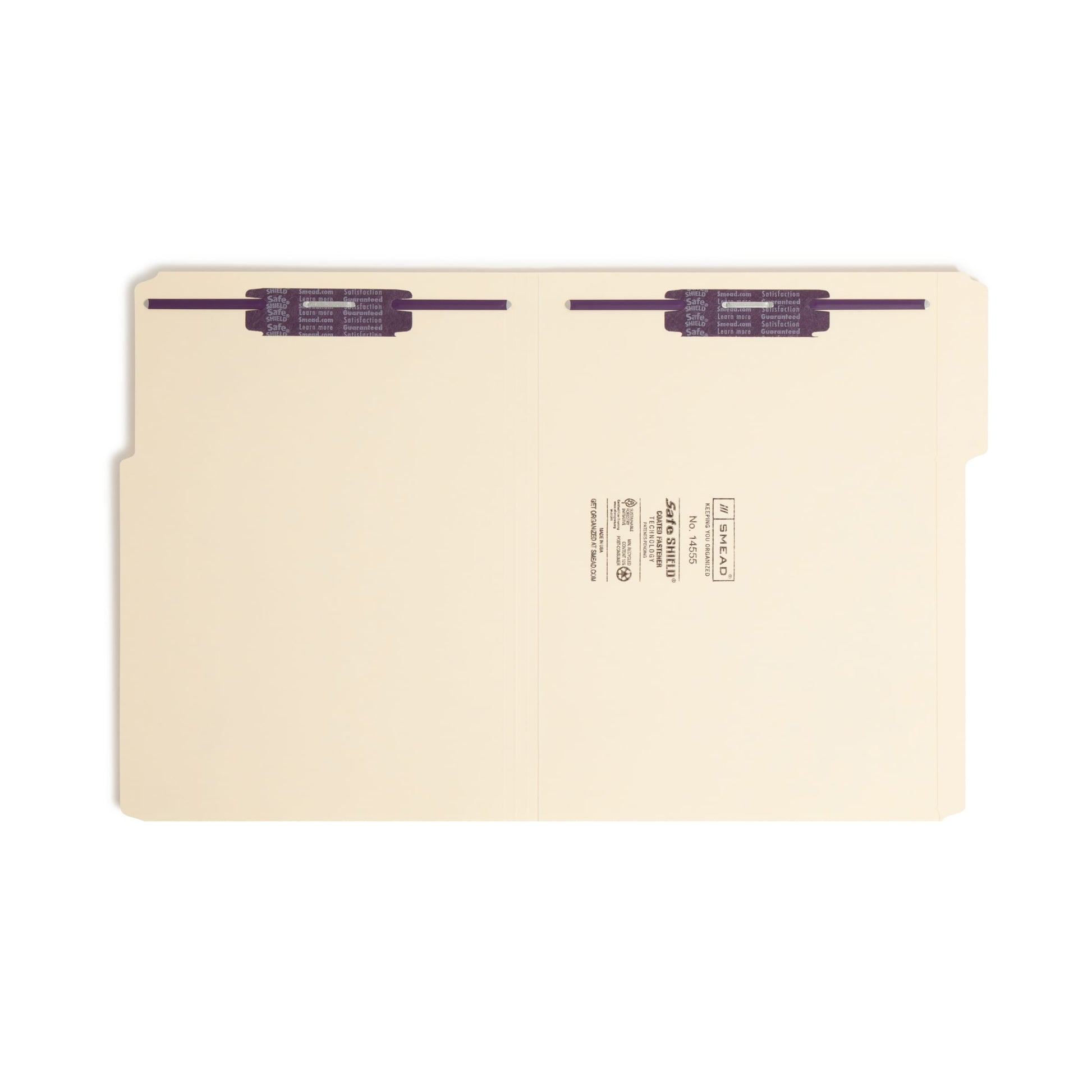 SafeSHIELD® Reinforced Tab Fastener File Folders, Manila Color, Letter Size, Set of 50, 086486145558