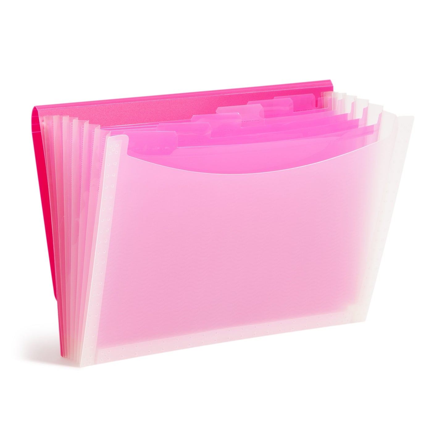 Poly Expanding Files with Flap, 6 Pockets, Wave Pattern, Pink Color, Letter Size, Set of 1, 086486708746