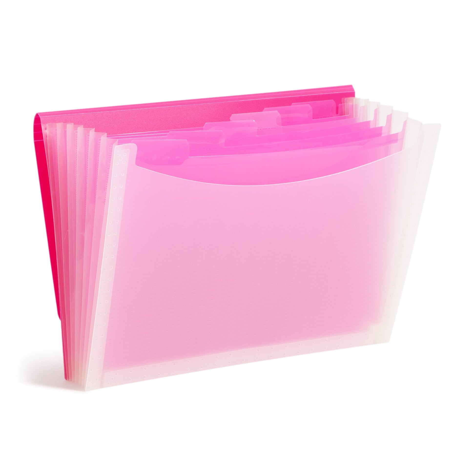 Poly Expanding Files with Flap, 6 Pockets, Wave Pattern, Pink Color, Letter Size, Set of 1, 086486708746