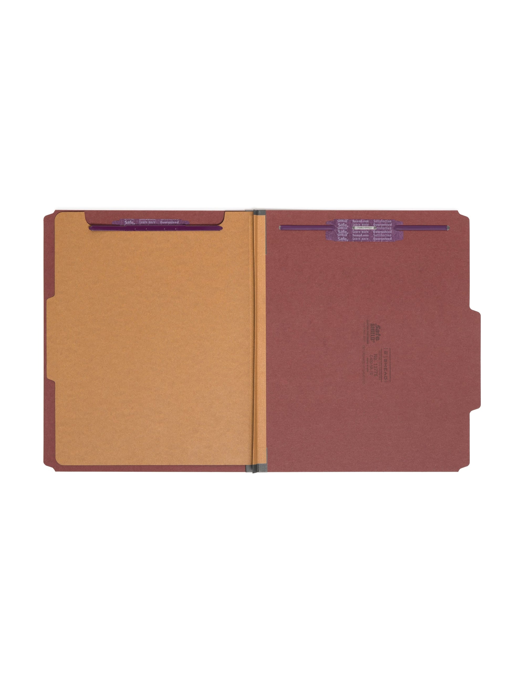 SafeSHIELD® Pressboard Classification File Folders, 1 Divider, 2 inch Expansion, Red Color, Letter Size, Set of 0, 30086486137752