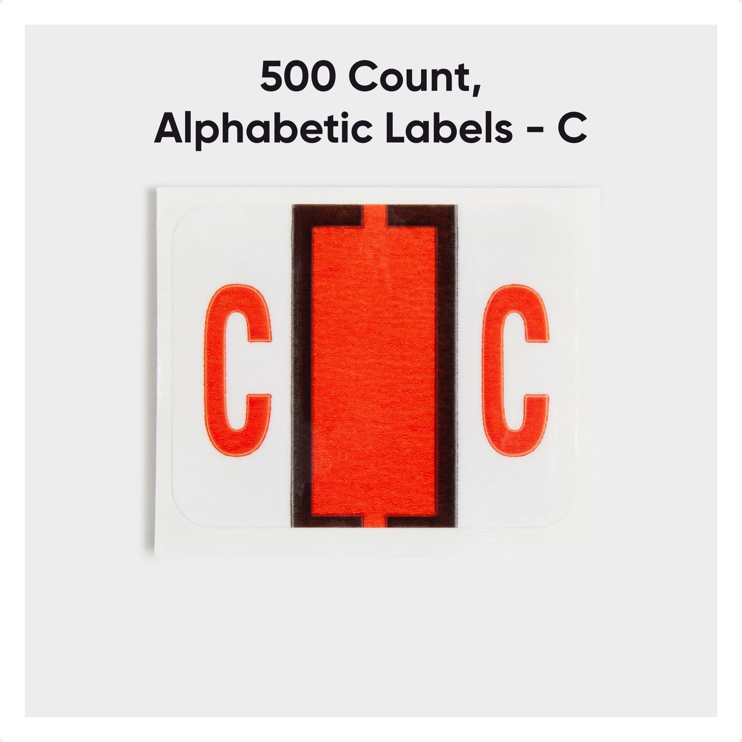 BCCR Bar Style Color-Coded Alphabetic Labels, A-Z Rolls, Dark Orange Color, 1-1/4" X 1" Size, Set of 50, 086486670739