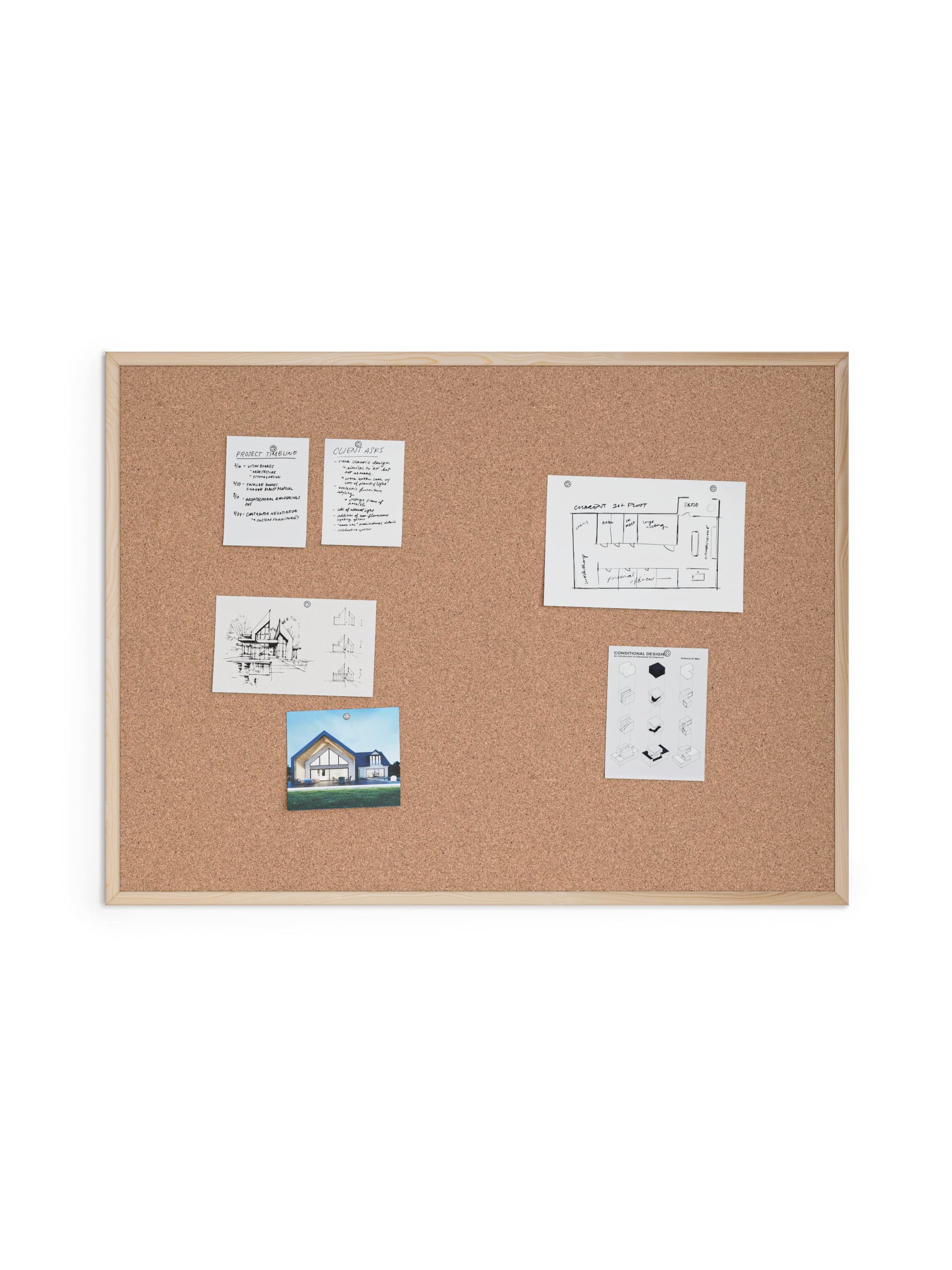 MDF Frame Cork Board, Birch, Natural, 47" x 35", 4 x 3, Natural, 47" X 35" Size, Set of 1, 812296020033