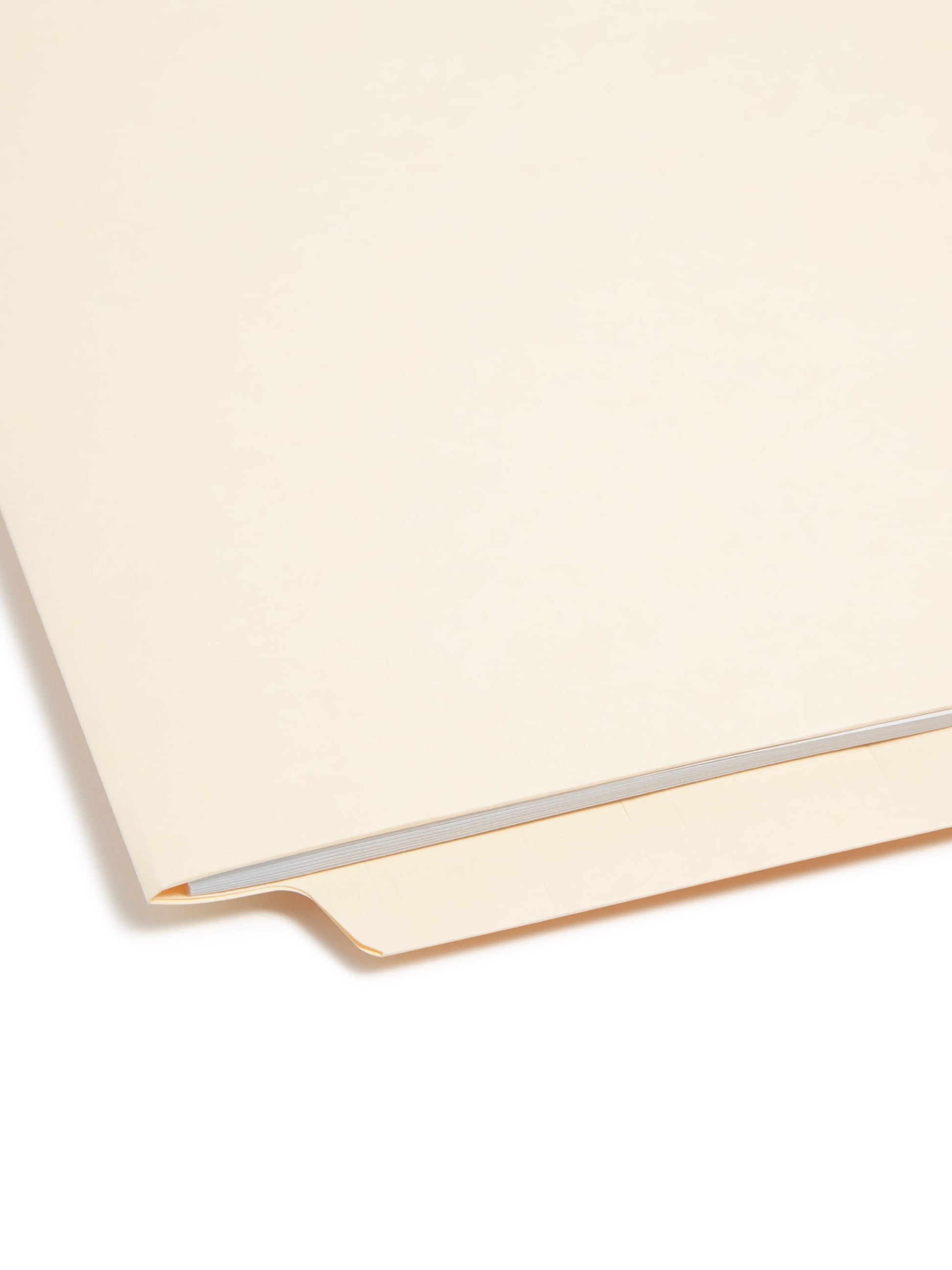 Shelf-Master® Reinforced End Tab Fastener File Folder with Full Pocket, Manila Color, Letter Size, 