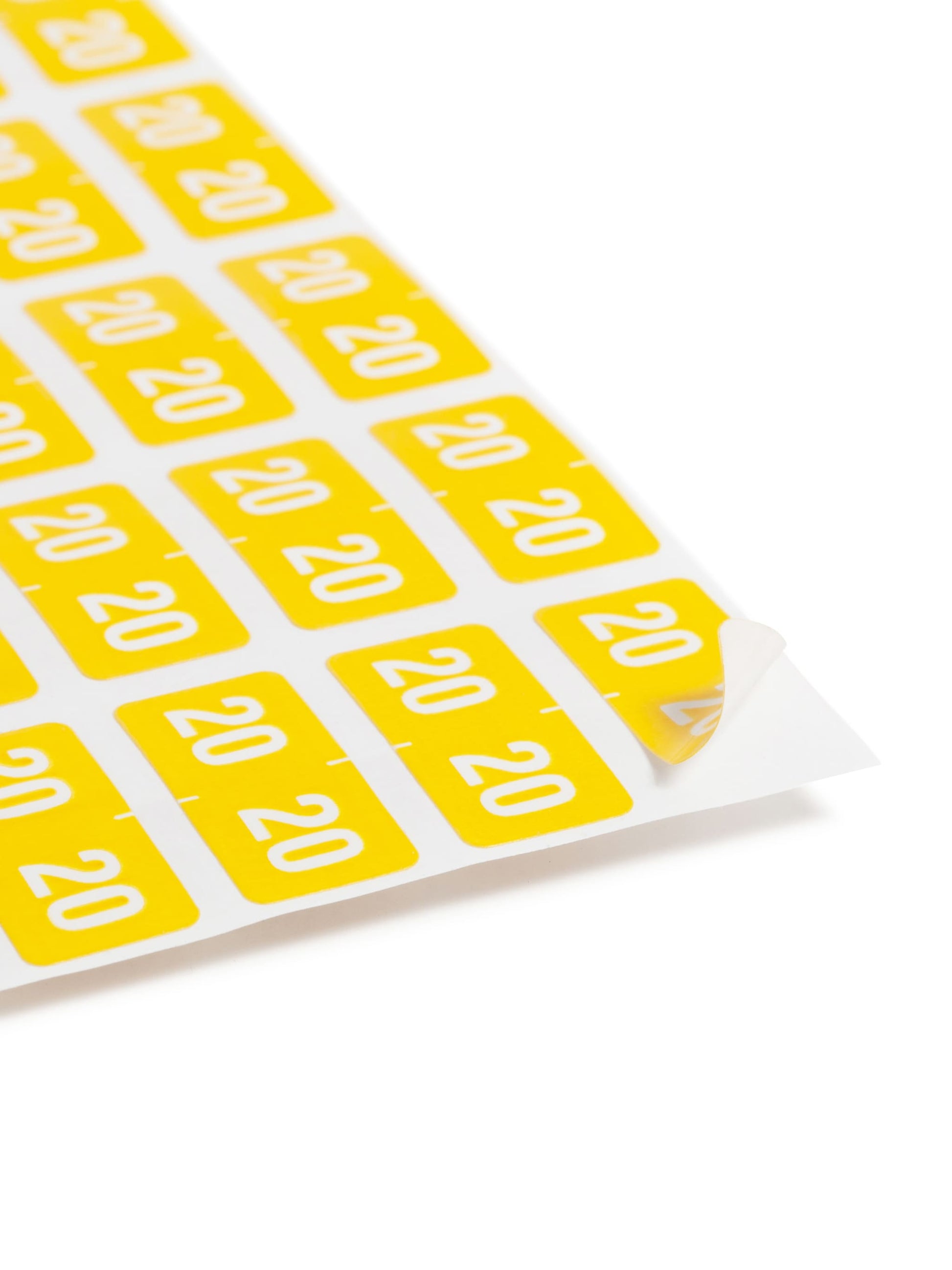 ETS Color-Coded Year Labels - Sheets, Yellow Color, 1" X 1/2" Size, Set of 250, 086486679206
