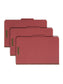 100% Recycled Value Pressboard Classification Folders, 2 Dividers, 2 inch Expansion, 2/5-Cut Tab, 2 Fasteners, Red Color, Legal Size, Set of 10, 30086486211896