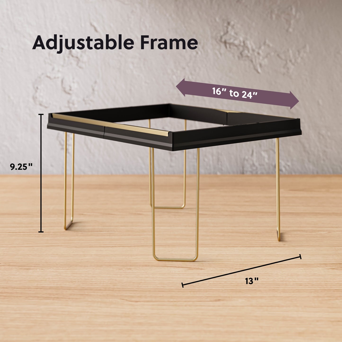 Adjustable Hanging File Folder Frame, Black Color, 9-1/4” X 13” X 16”-24” Size, Set of 1, 086486648530