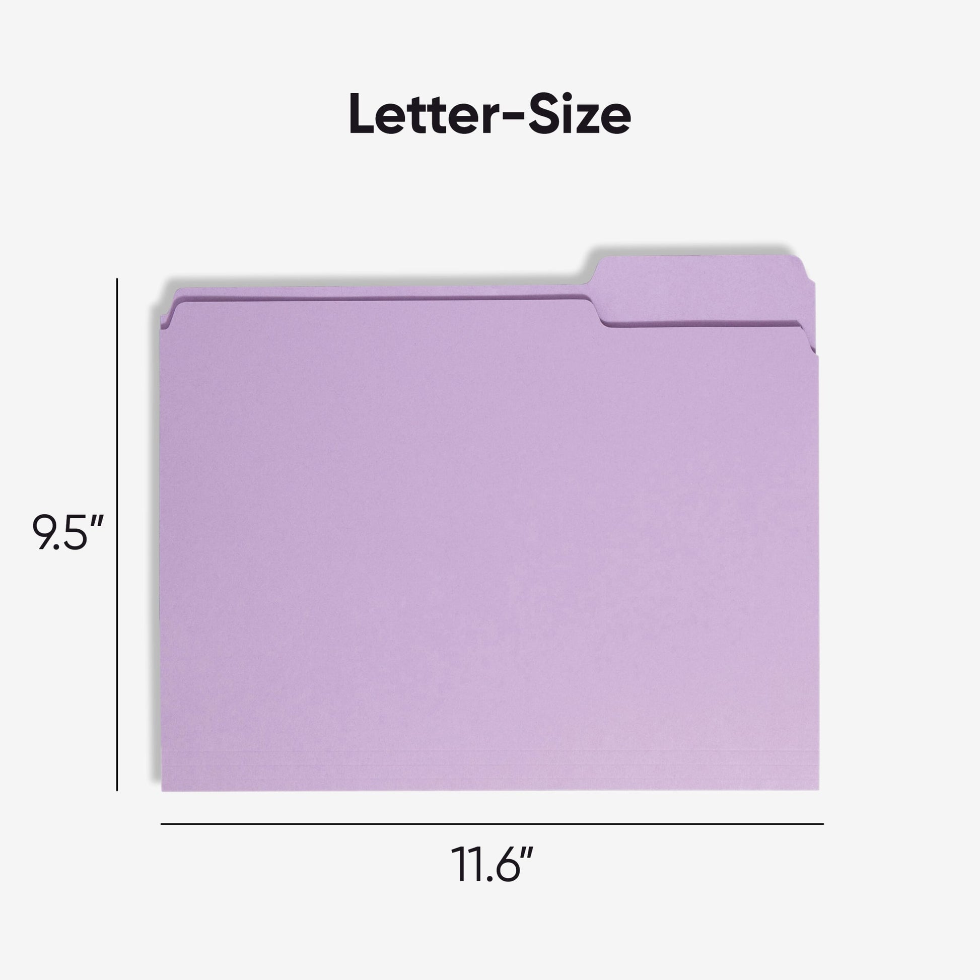 Standard File Folders, 1/3-Cut Tab, Lavender Color, Letter Size, Set of 100, 086486124430