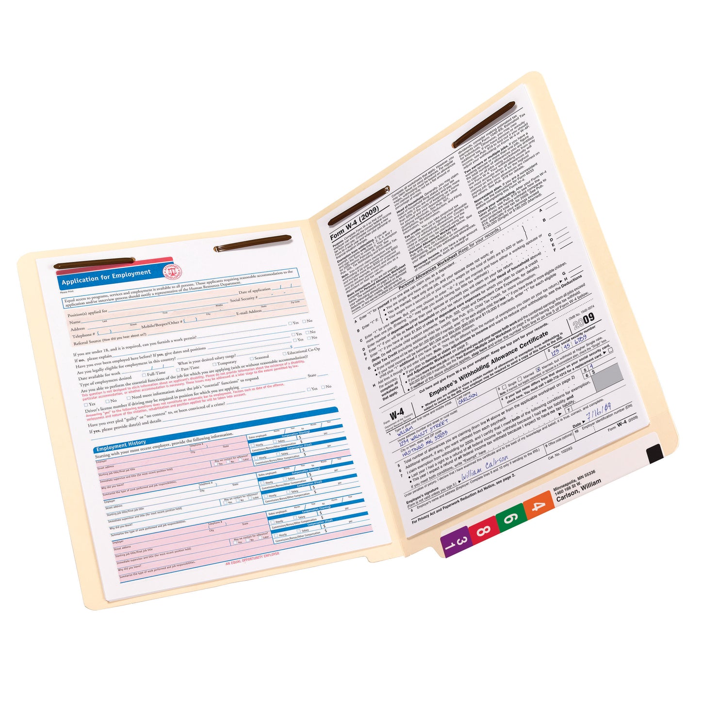 TUFF® Shelf-Master® Reinforced Laminated End Tab Fastener File Folders, Straight-Cut Tab, Manila Color, Letter Size, Set of 50, 086486341059