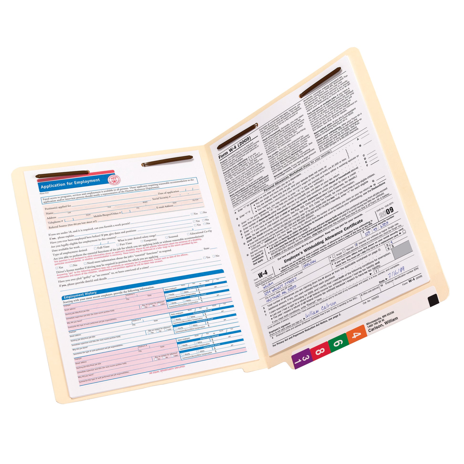 TUFF® Shelf-Master® Reinforced Laminated End Tab Fastener File Folders, Straight-Cut Tab, Manila Color, Letter Size, Set of 50, 086486341059