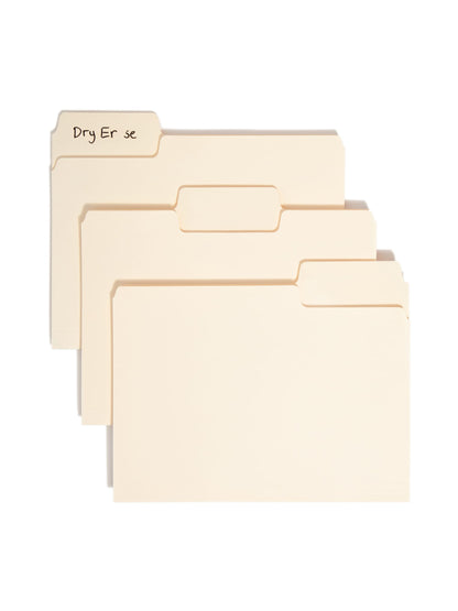 Erasable SuperTab® File Folders, Manila Color, Letter Size, Set of 24, 086486103800