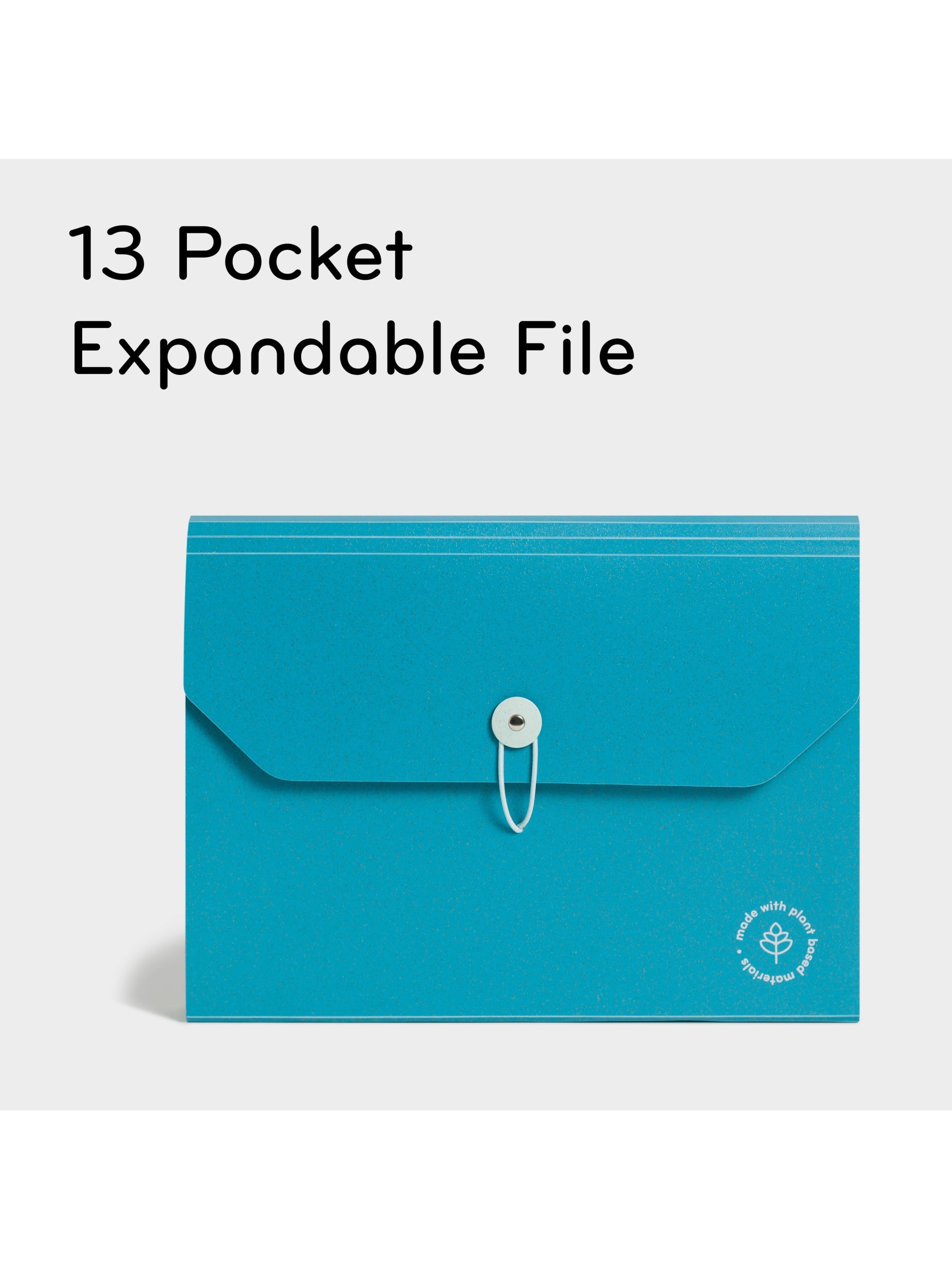13 Pocket U-Eco Poly Expanding File, U-Eco, 1/12 Cut, 7" Expansion, 13 Pockets, 12 Dividers, Blue, Blue, Set of 1, 843463165943