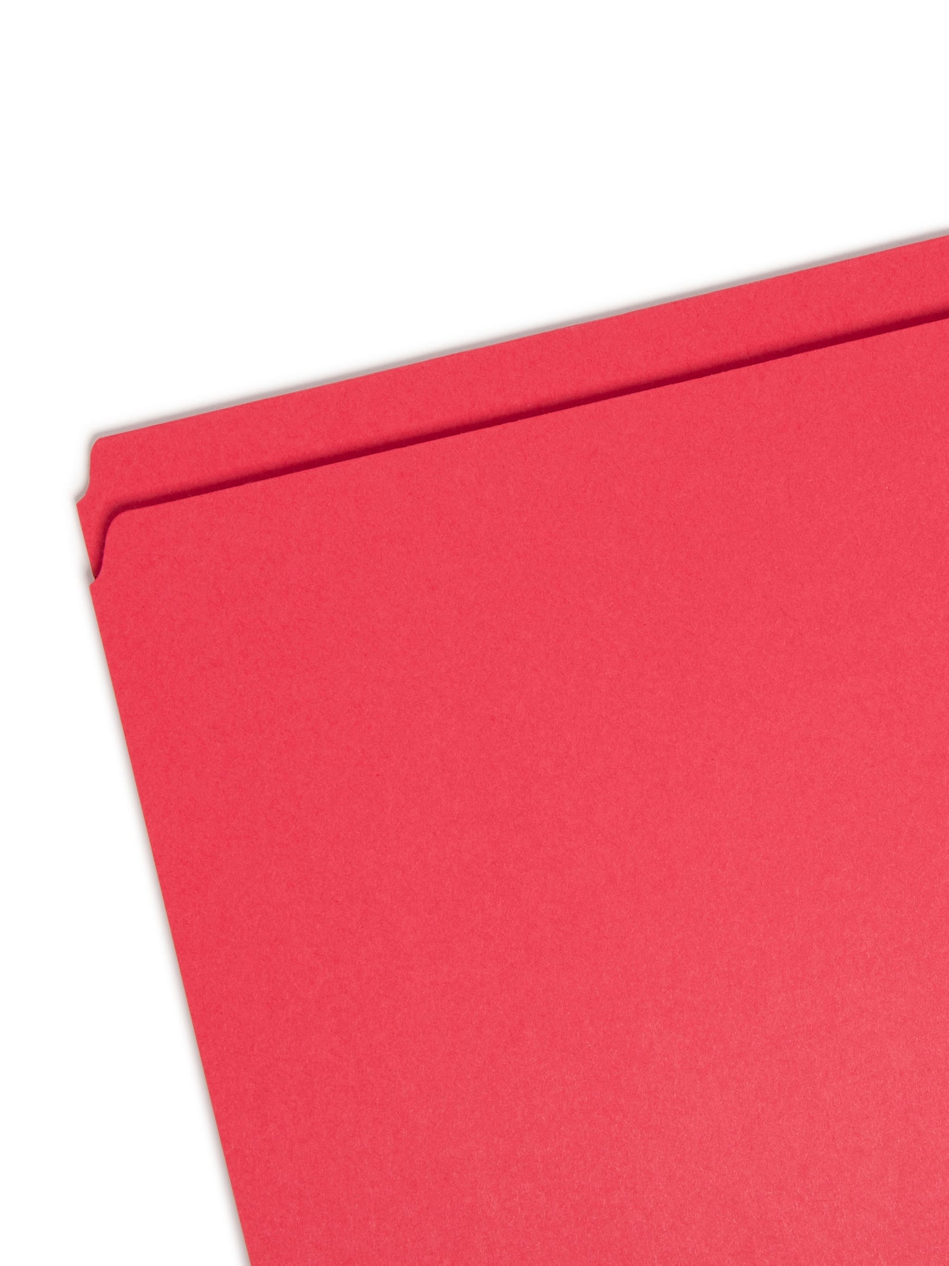 Reinforced Tab File Folders, Straight-Cut Tab, Red Color, Letter Size, Set of 100, 086486127103