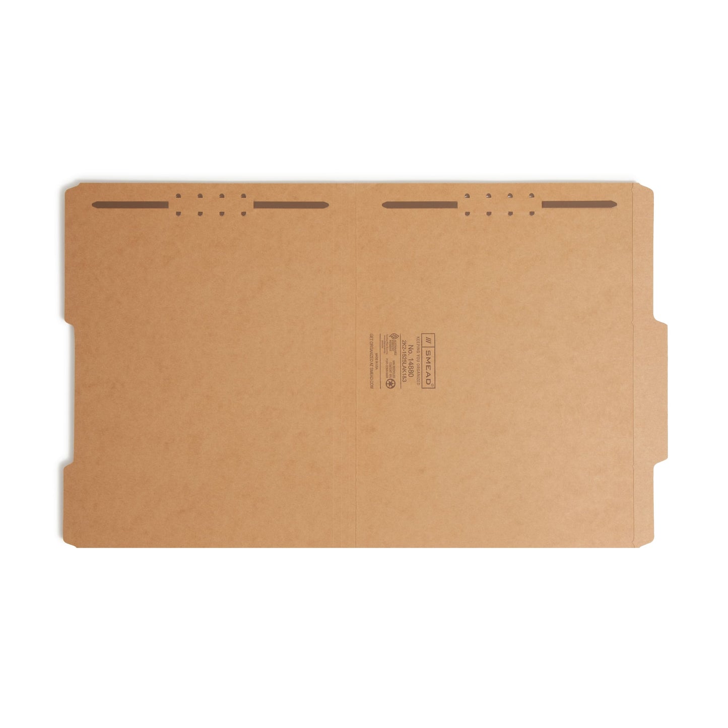Reinforced Tab Fastener File Folders, 2/5-Cut Right of Center Tab, Kraft Color, Letter Size, Set of 50, 086486148801