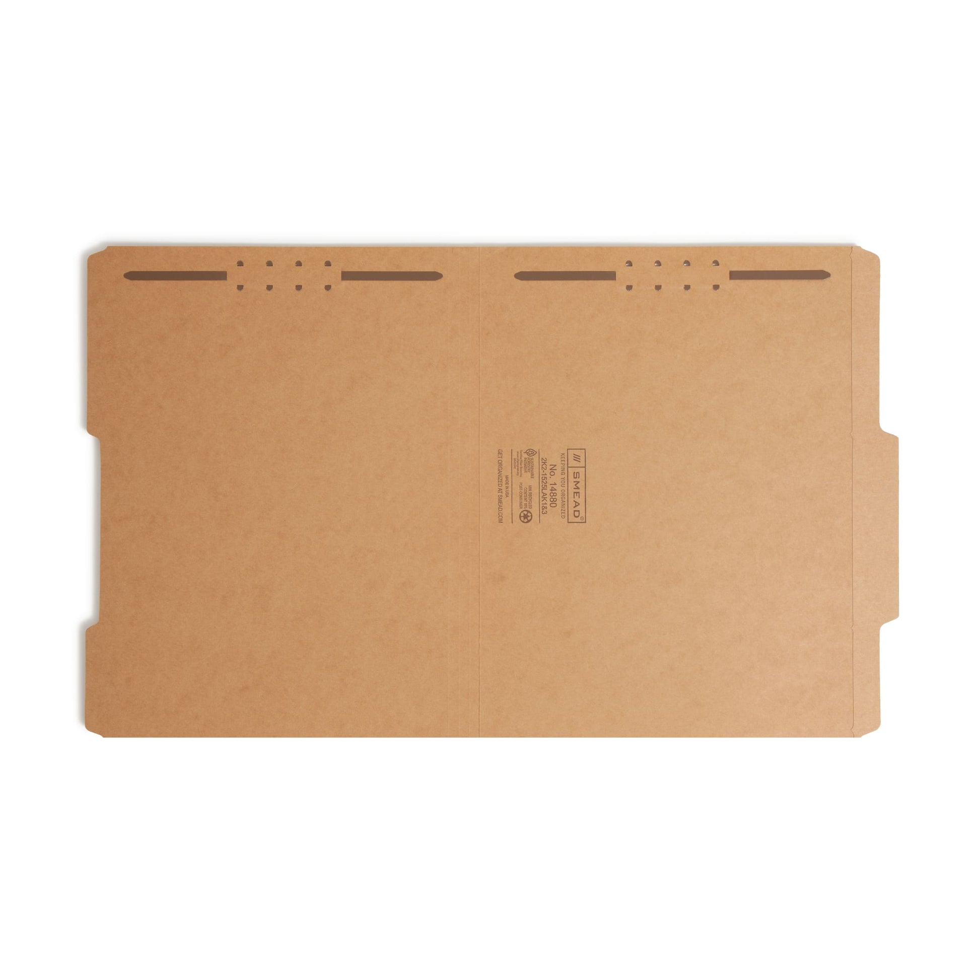 Reinforced Tab Fastener File Folders, 2/5-Cut Right of Center Tab, Kraft Color, Letter Size, Set of 50, 086486148801