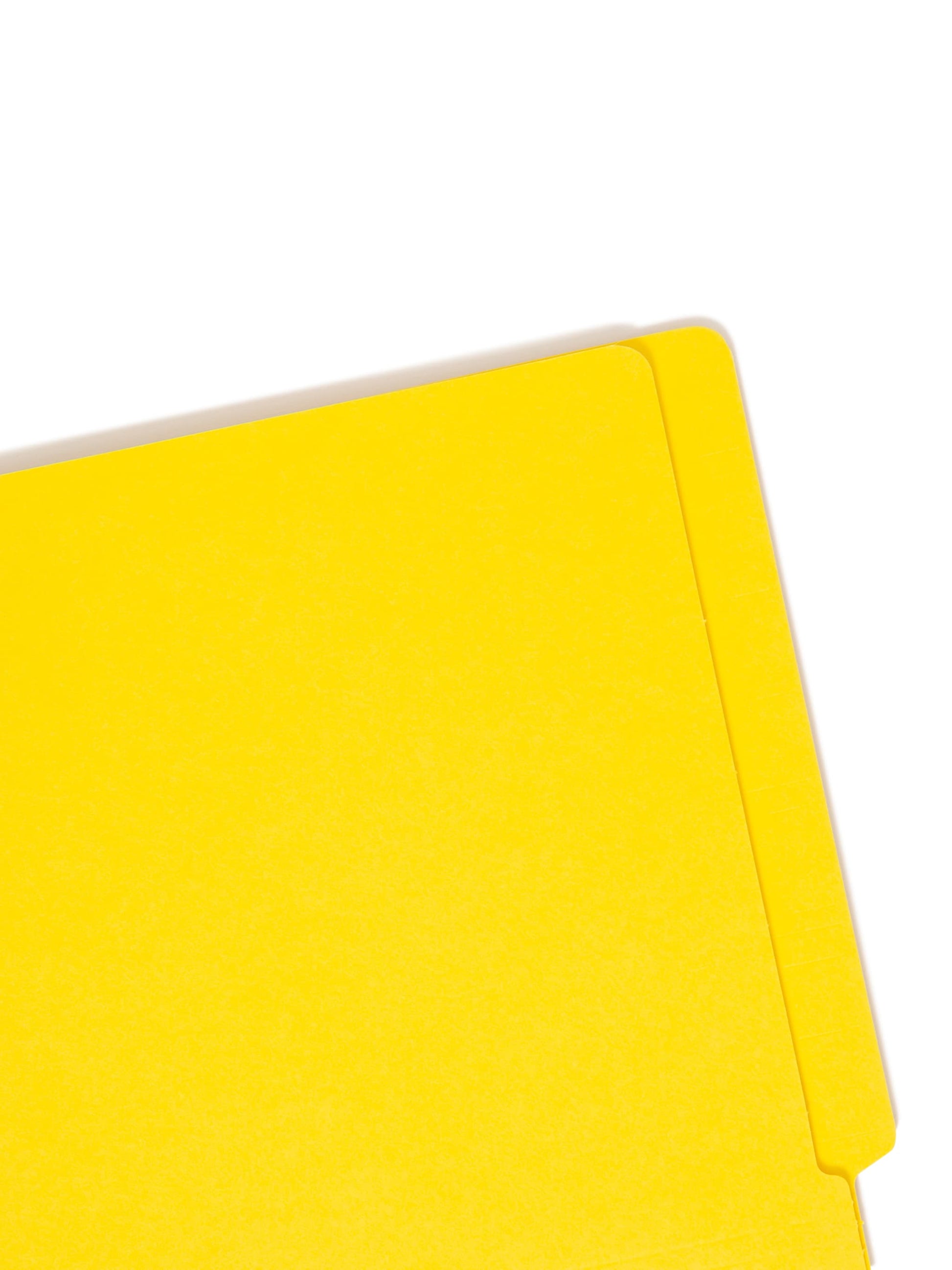 WaterShed® CutLess® End Tab Fastener File Folders, Straight-Cut Tab, Yellow Color, Letter Size, 086486259507