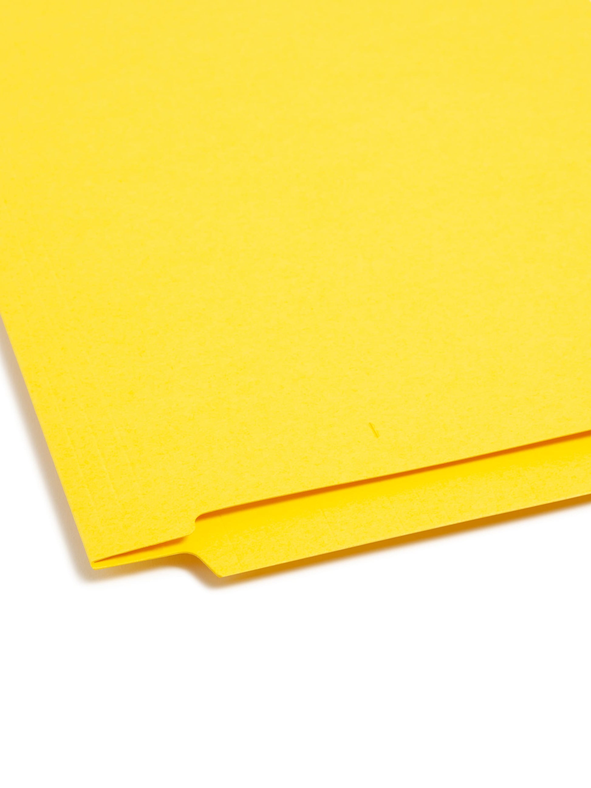 Shelf-Master® Reinforced Tab End Tab File Folders, Straight-Cut Tab, Yellow Color, Letter Size, Set of 100, 086486259101