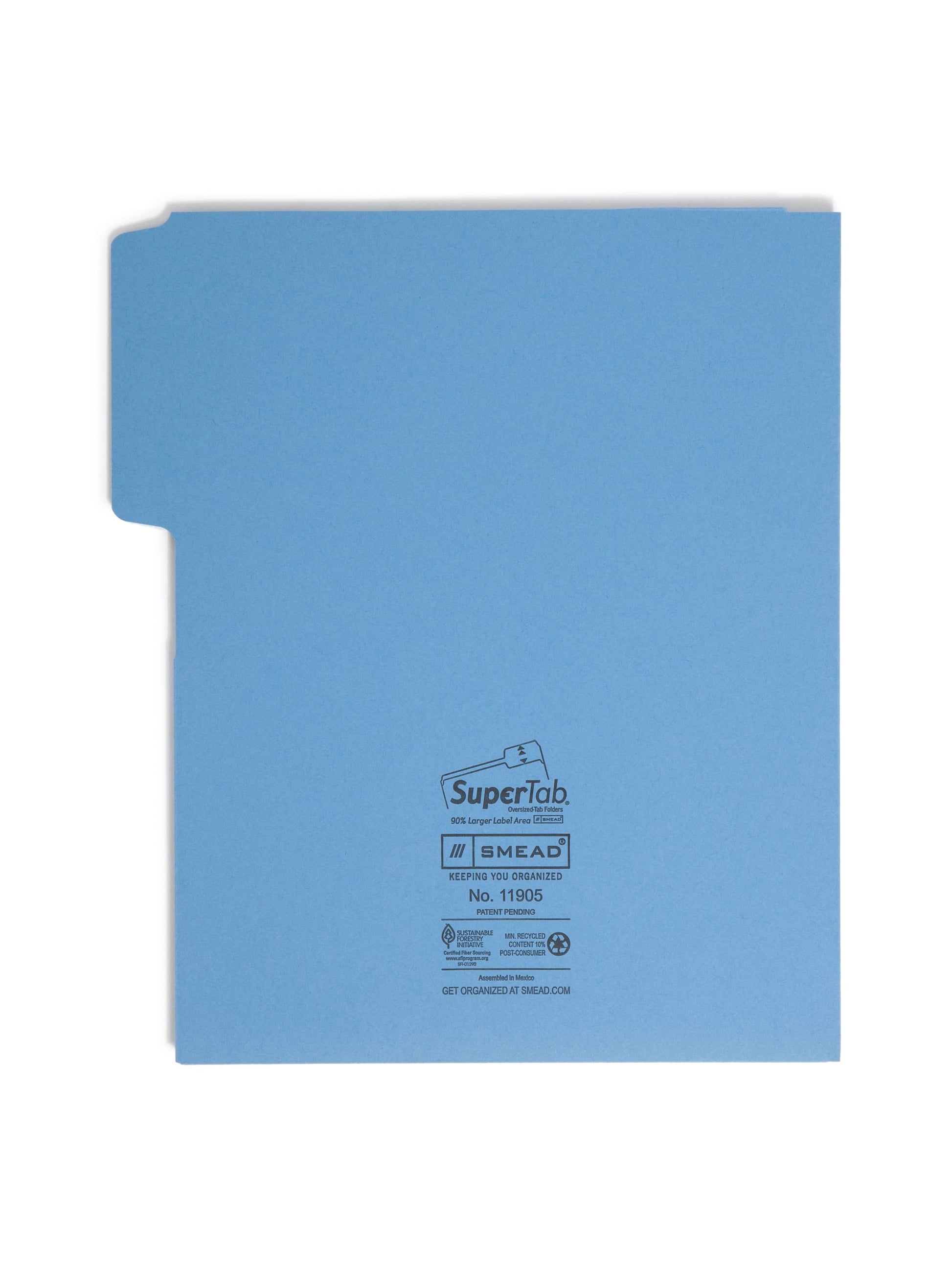 SuperTab®/Lockit® File Folders, 1/3 Cut Tab, 3 Pocket, Assorted Colors Color, Letter Size, Set of 12, 086486119054