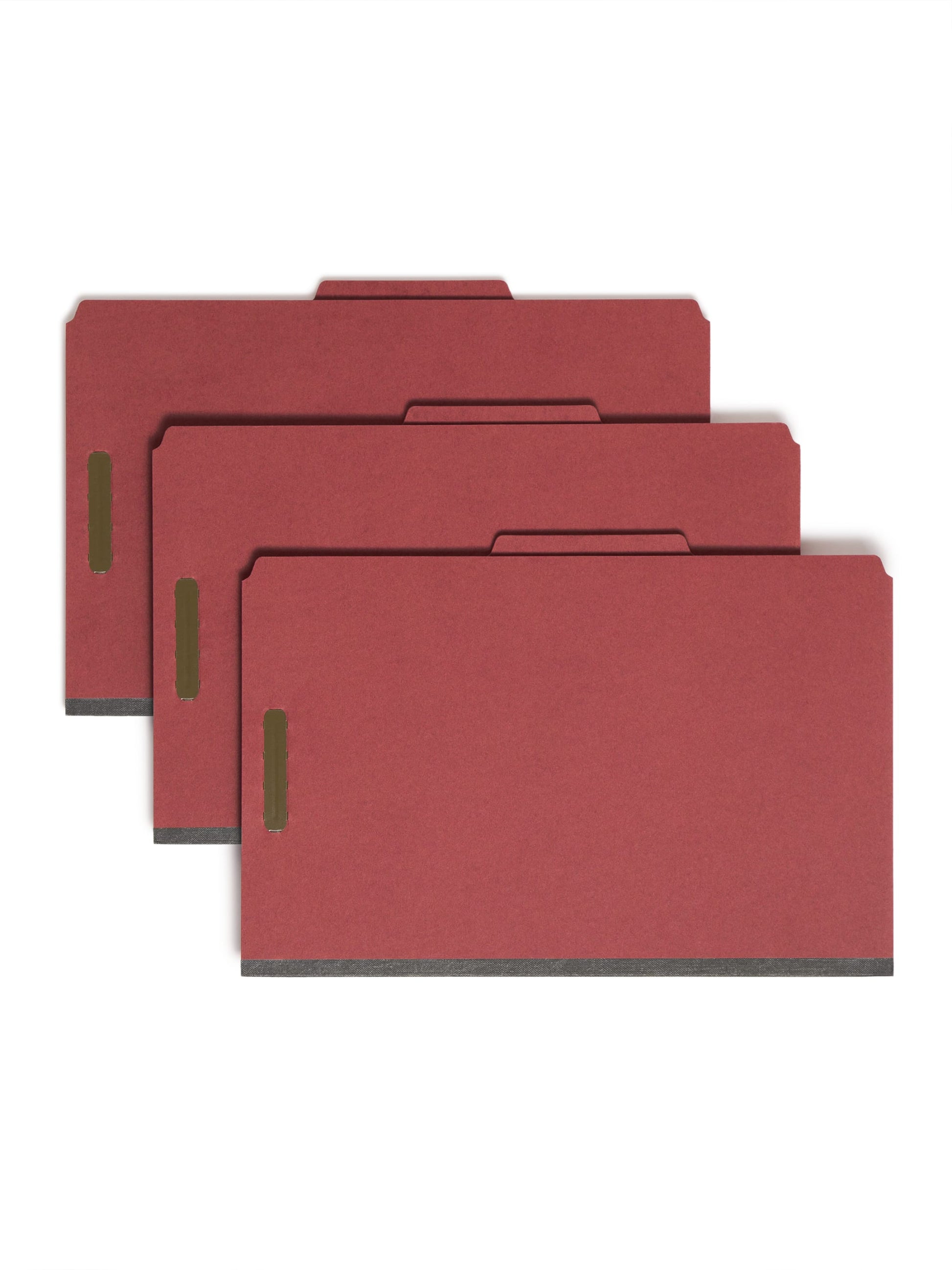 100% Recycled Value Pressboard Classification Folders, 2 Dividers, 2 inch Expansion, 2/5-Cut Tab, 2 Fasteners, Red Color, Legal Size, Set of 0, 30086486211896