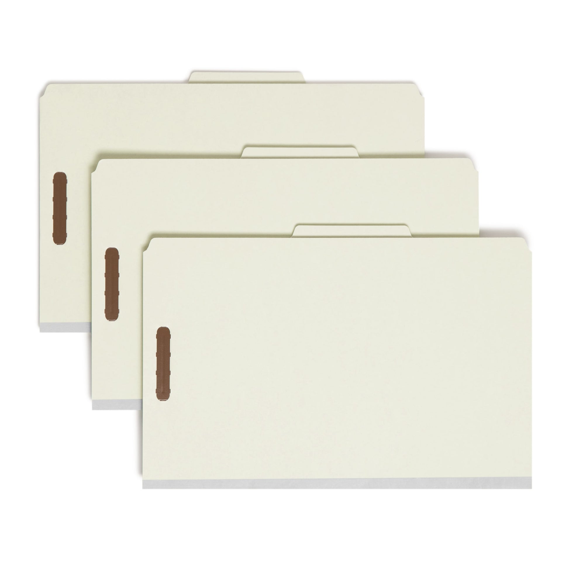 Pressboard Classification File Folders, 1 Divider, 2 inch Expansion, Gray/Green Color, Legal Size, Set of 10, 30086486187221