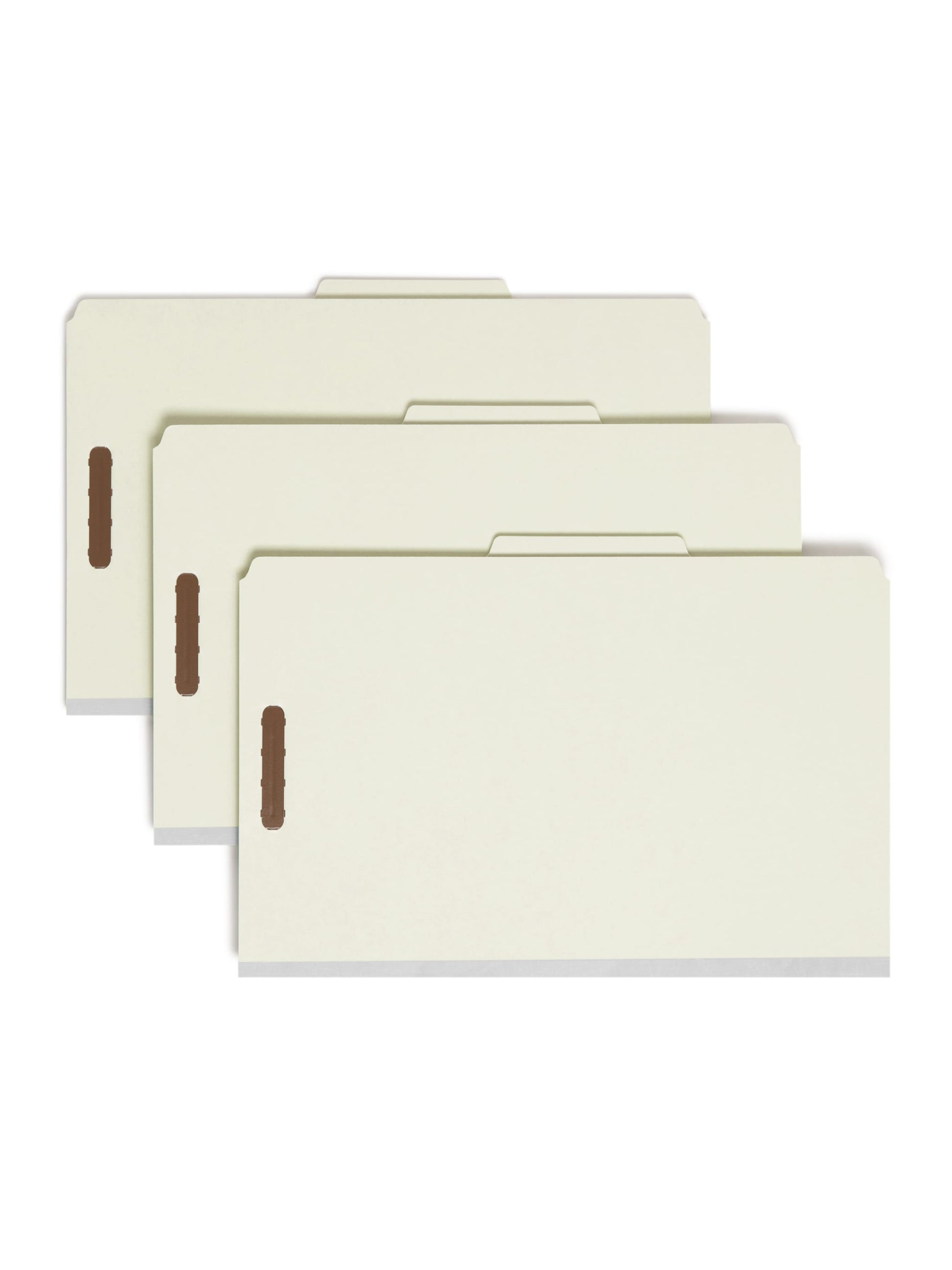 Pressboard Classification File Folders, 1 Divider, 2 inch Expansion, Gray/Green Color, Legal Size, Set of 10, 30086486187221