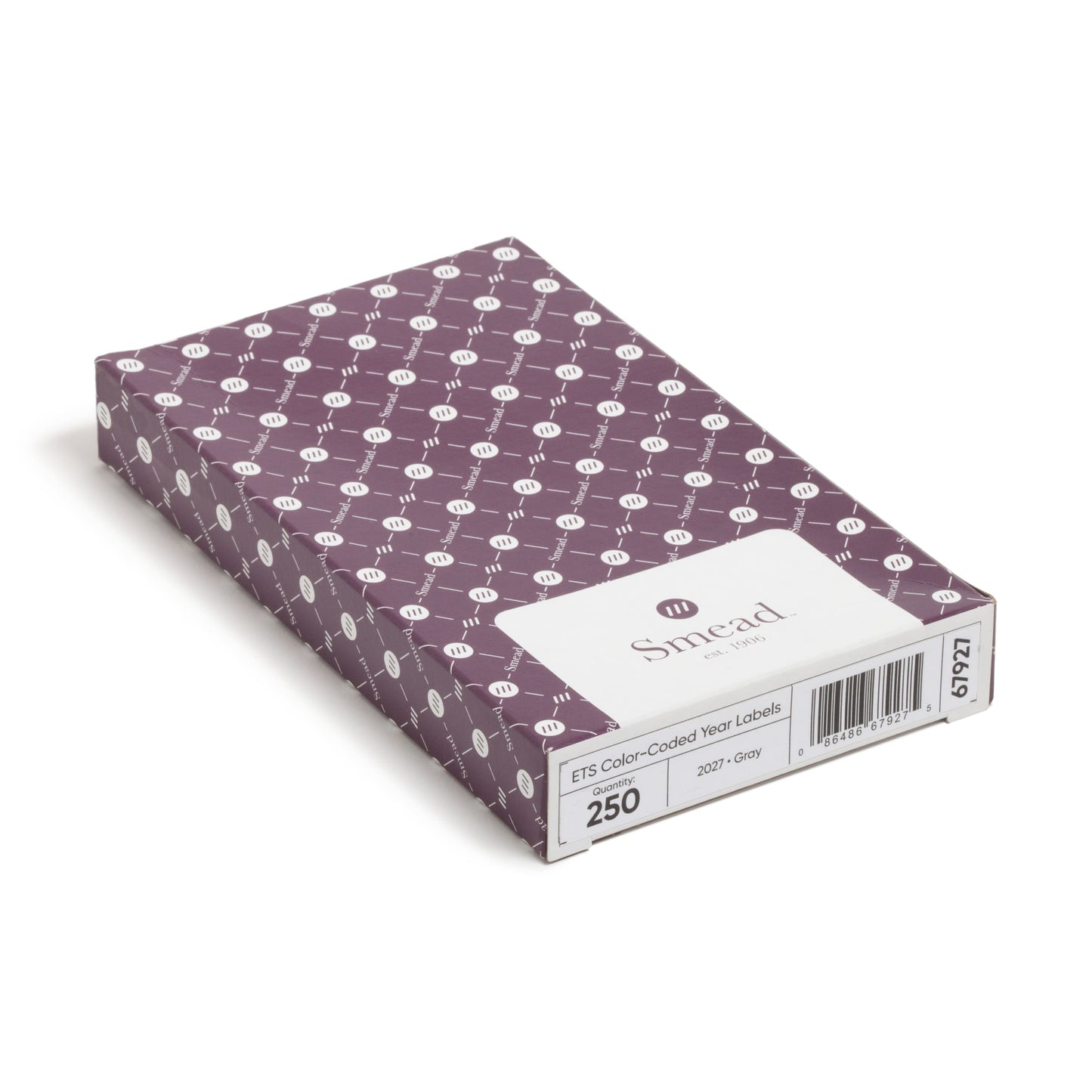 ETS Color-Coded Year Labels - Sheets, Gray Color, 1" X 1/2" Size, Set of 250, 086486679275