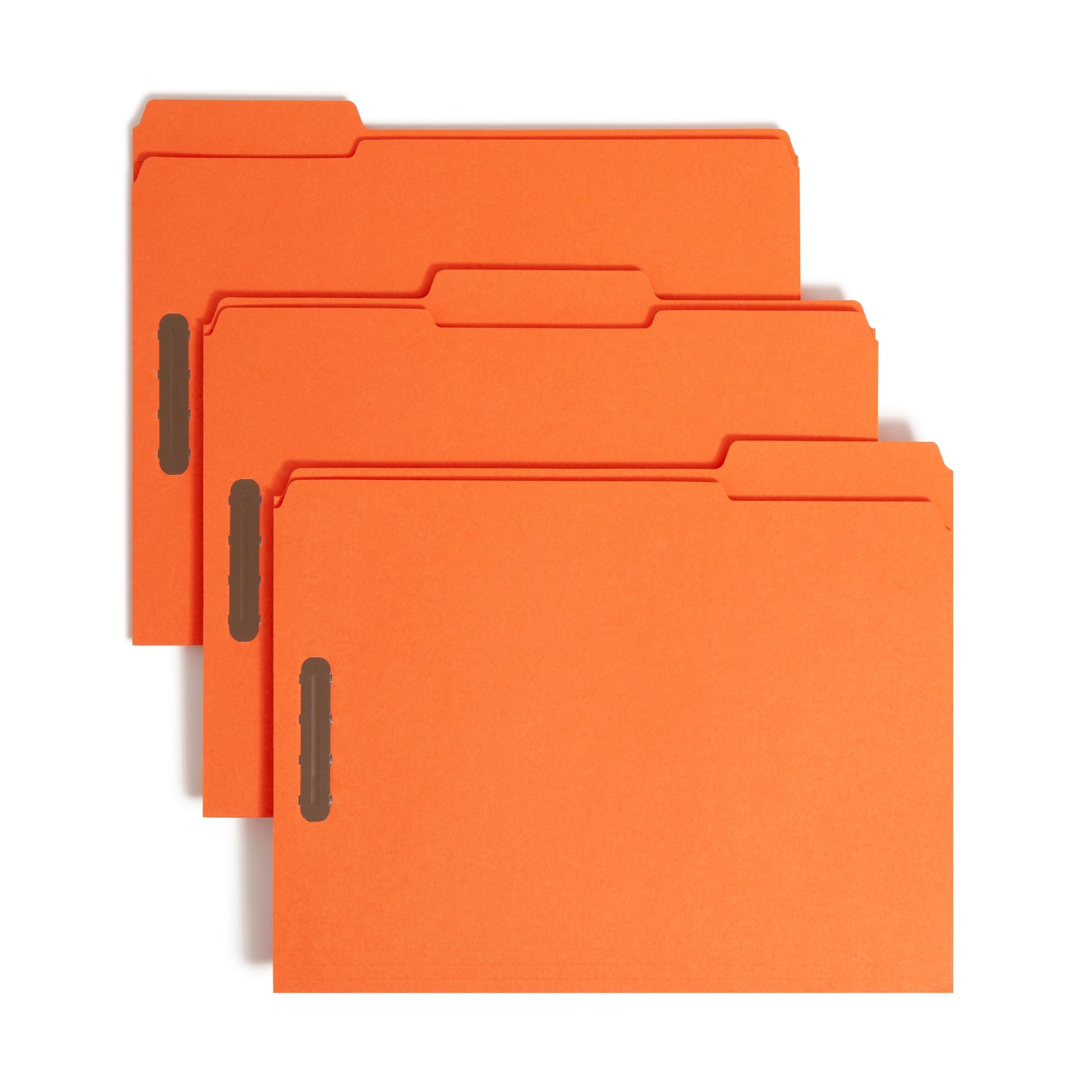 Reinforced Tab Fastener File Folders, 1/3-Cut Tab, 2 Fasteners, Orange Color, Letter Size, Set of 50, 086486125406