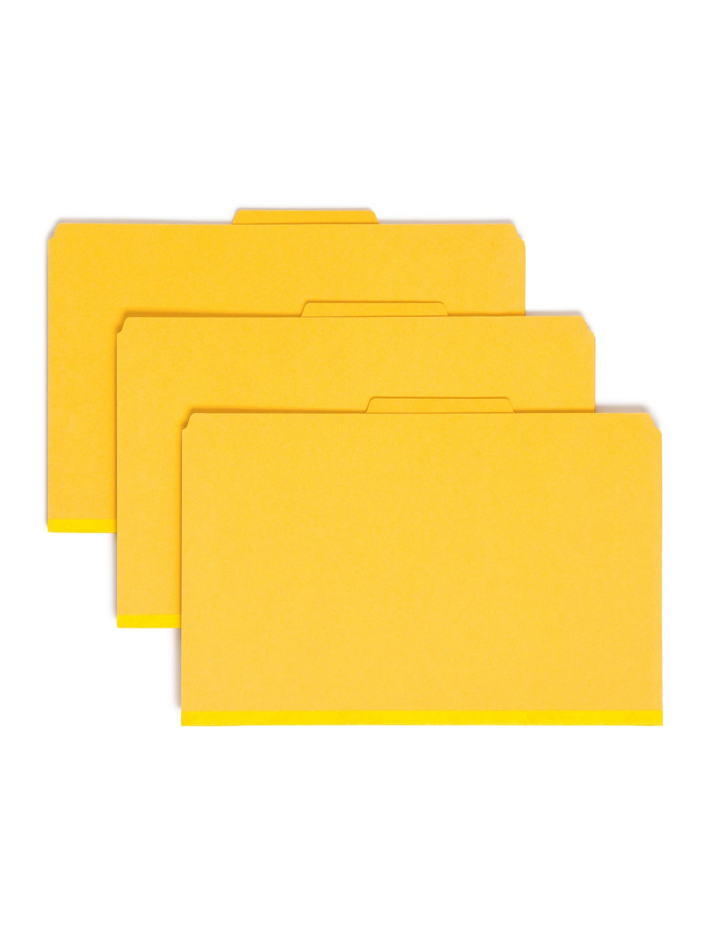 SafeSHIELD® Pressboard Classification File Folders, 2 Dividers, 2 inch Expansion, 2/5-Cut Tab, Yellow Color, Legal Size, Set of 0, 30086486190344
