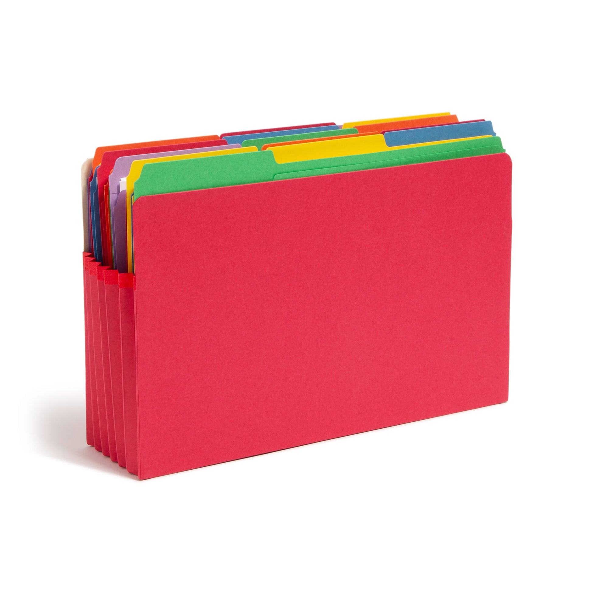 File Pockets, 5-1/4 inch Expansion, Straight-Cut Tab, Red Color, Legal Size, Set of 10, 30086486742413