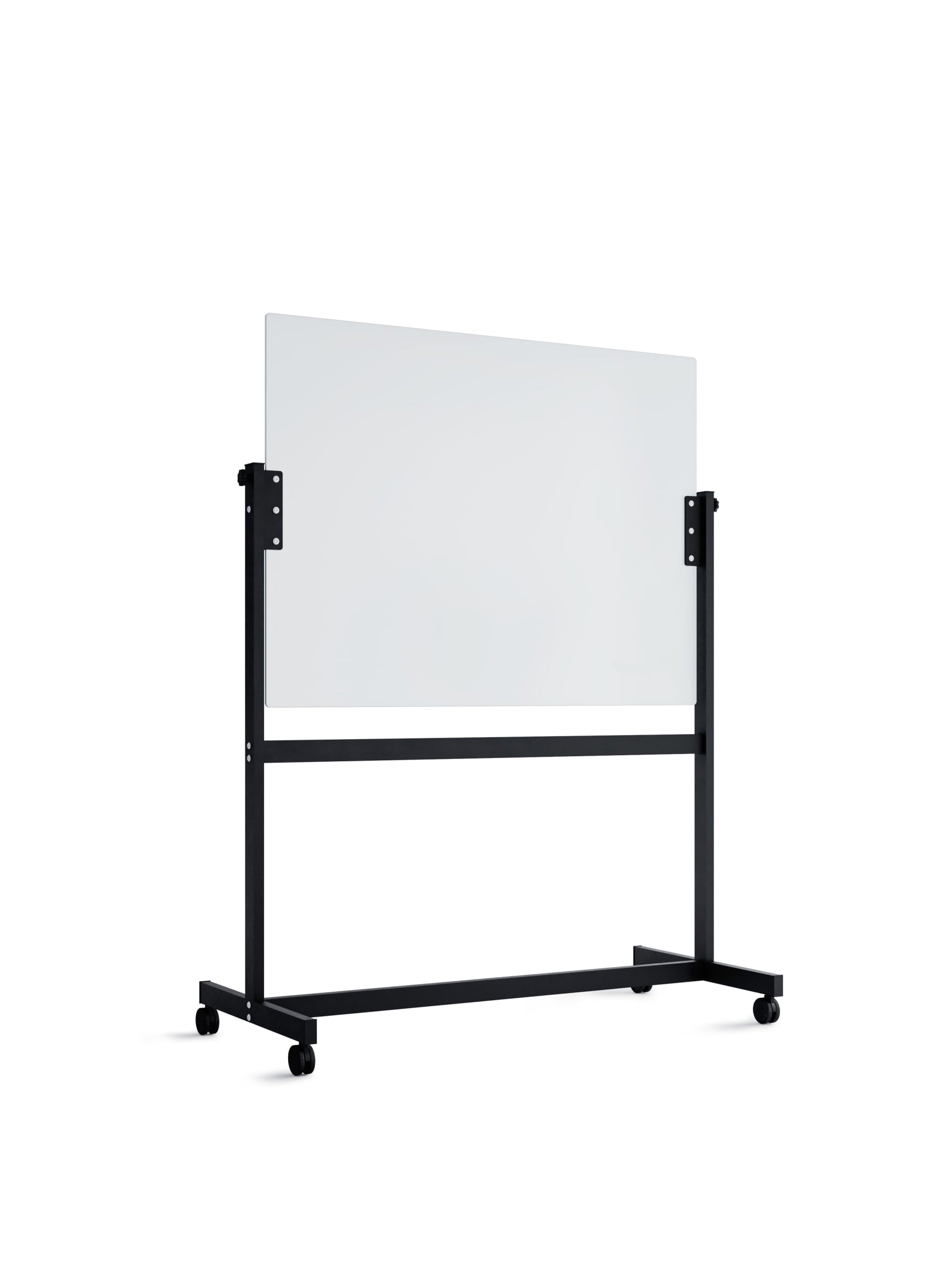 Double Sided Magnetic Glass Rolling Easel, White, 47" x 35", 4 x 3, White, 47" X 35" Size, Set of 1, 817894023684
