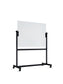 Double Sided Magnetic Glass Rolling Easel, White, 47" x 35", 4 x 3, White, 47" X 35" Size, Set of 1, 817894023684
