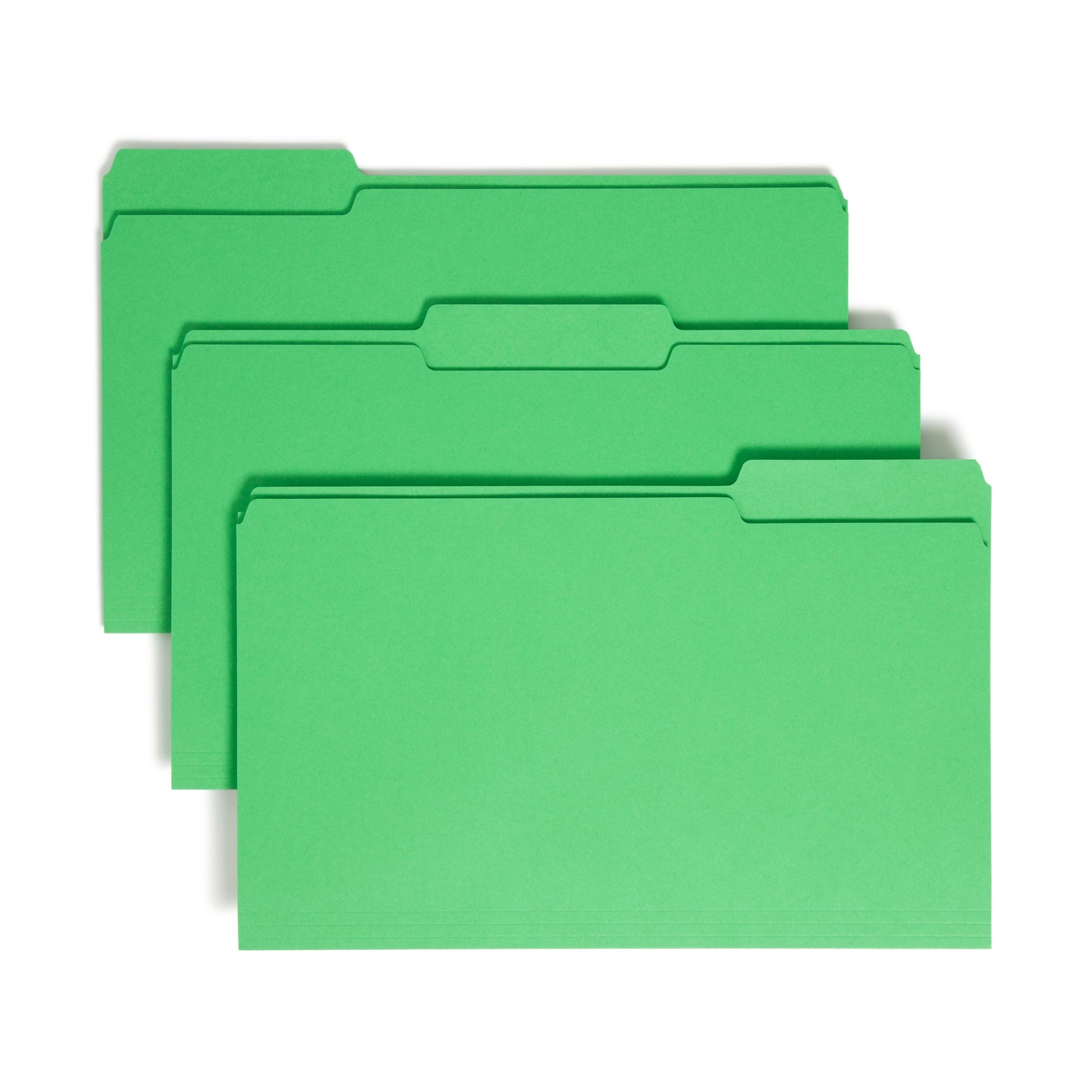 Standard File Folders, 1/3-Cut Tab, Green Color, Legal Size, Set of 100, 086486171434
