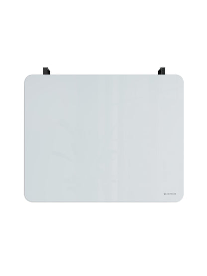 U Brands Rounded Edge Magnetic Glass Dry Erase Cubicle Board, 20" x 16" Frosted White