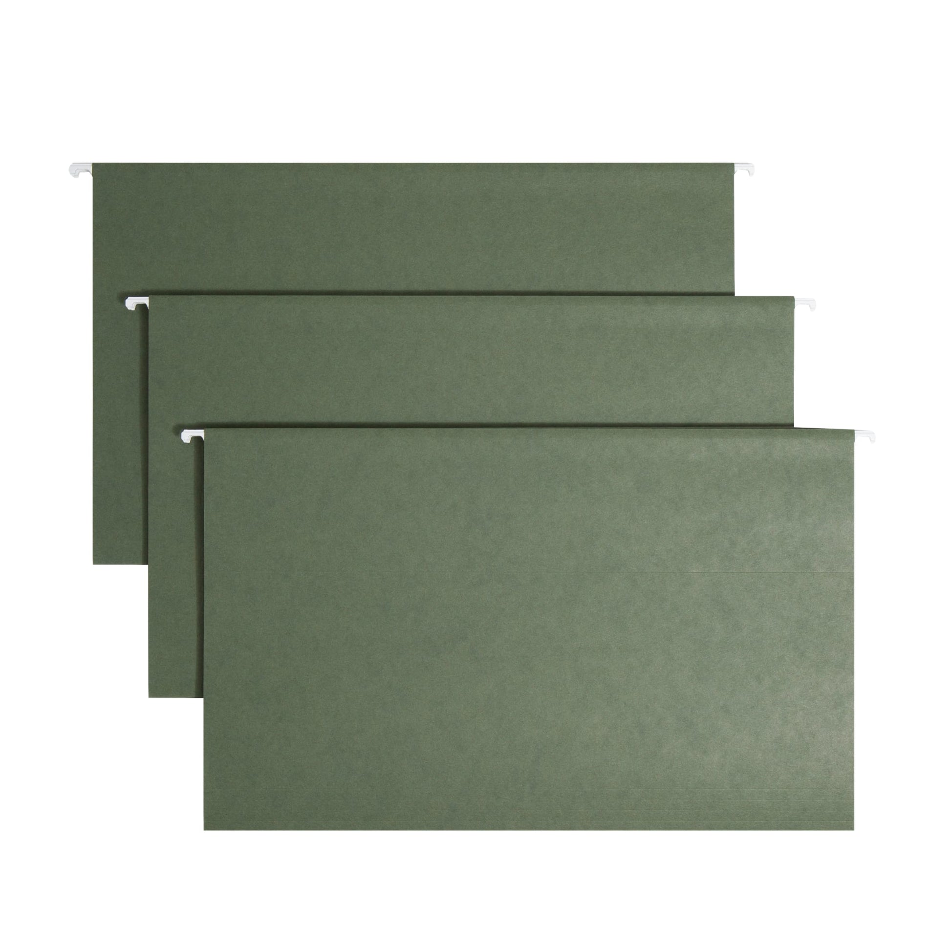 Standard Hanging File Folders with 1/5-Cut Tabs, Standard Green Color, Legal Size, Set of 25, 086486641555