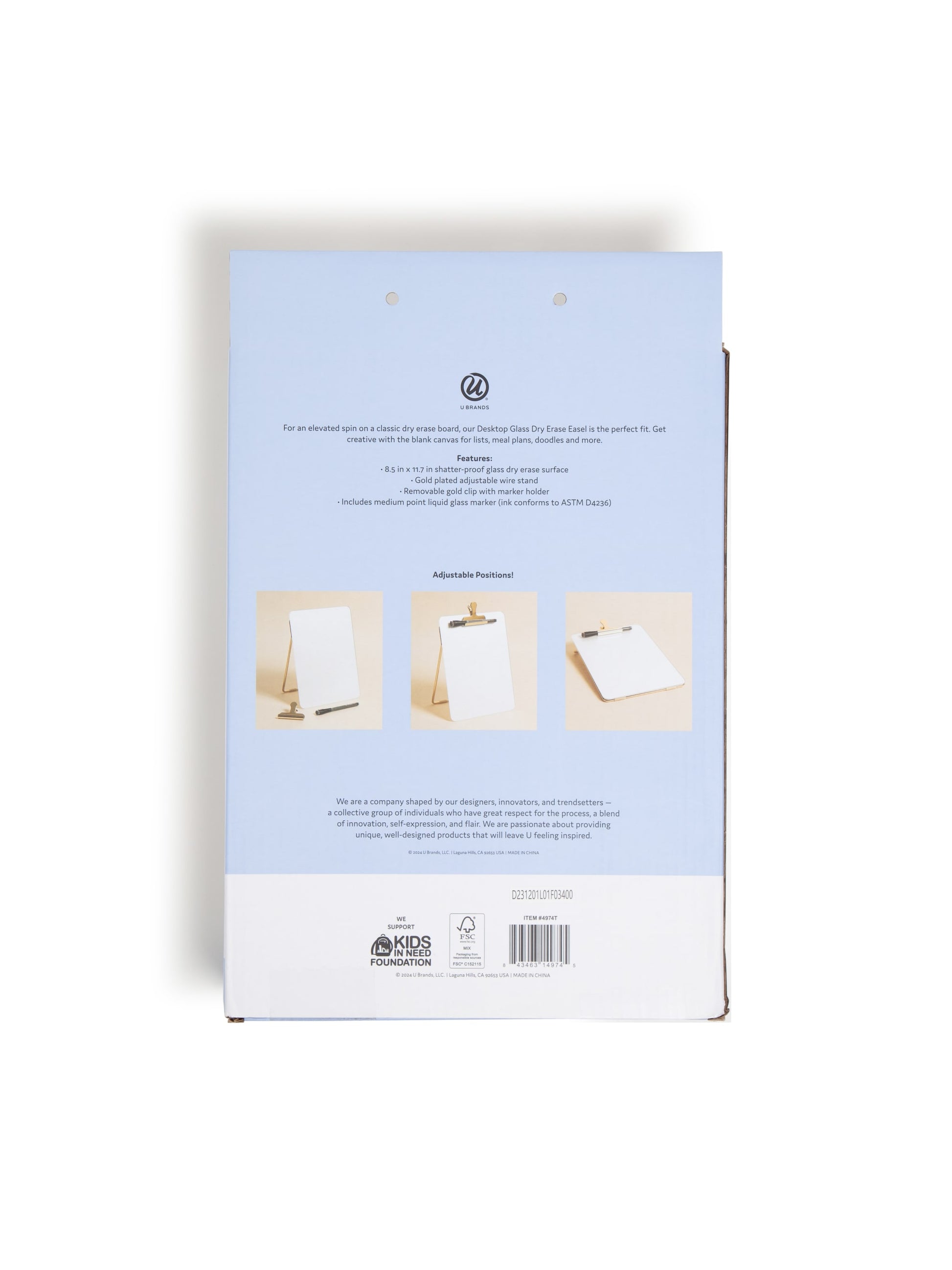 , White Color, 8.5" X 11.7" Size, 50843463149740