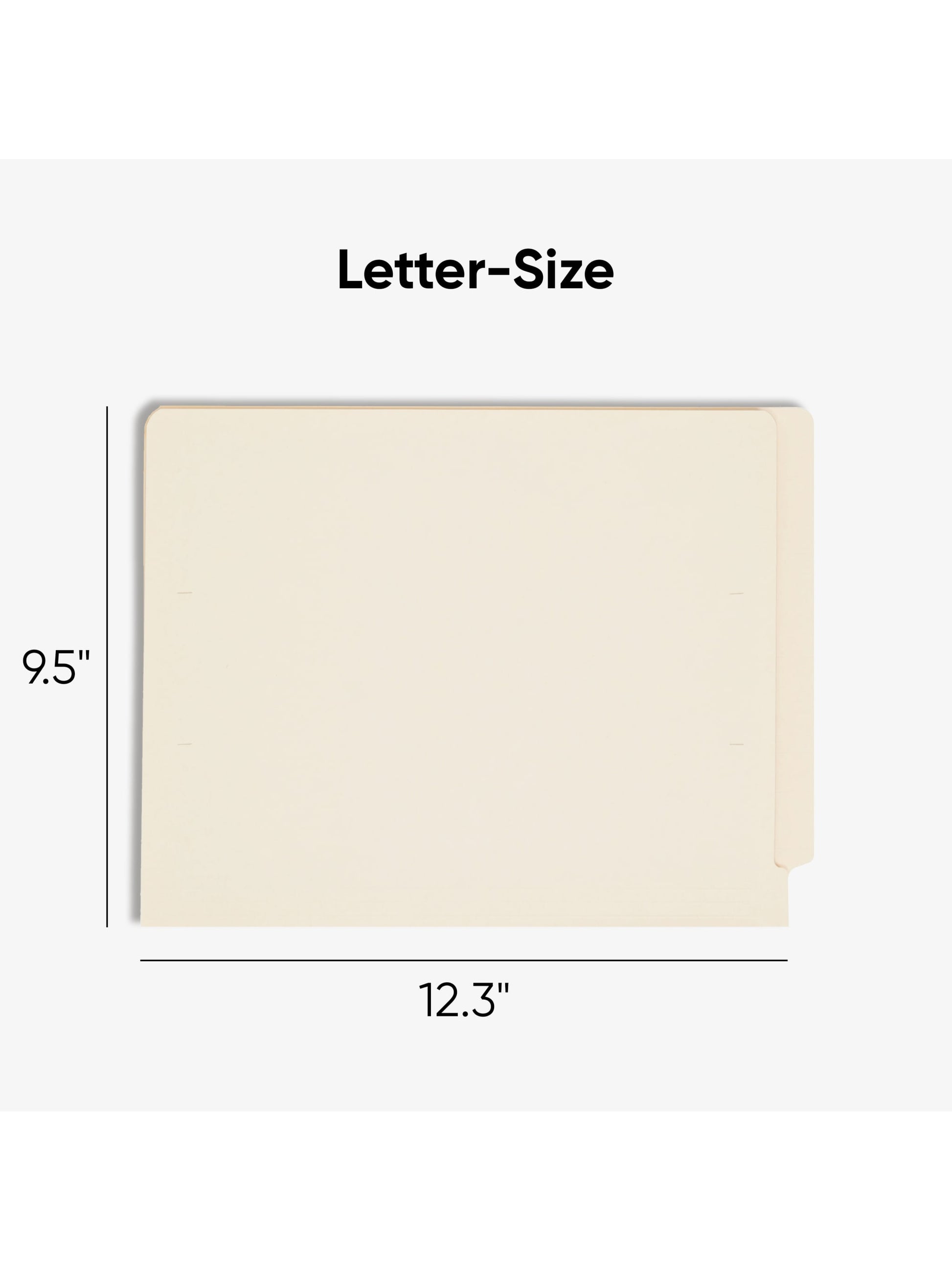 Shelf-Master® Reinforced End Tab File Folders, Straight-Cut Tab, 9-1/2 inch Front, Manila Color, Letter Size, Set of 100, 086486241106